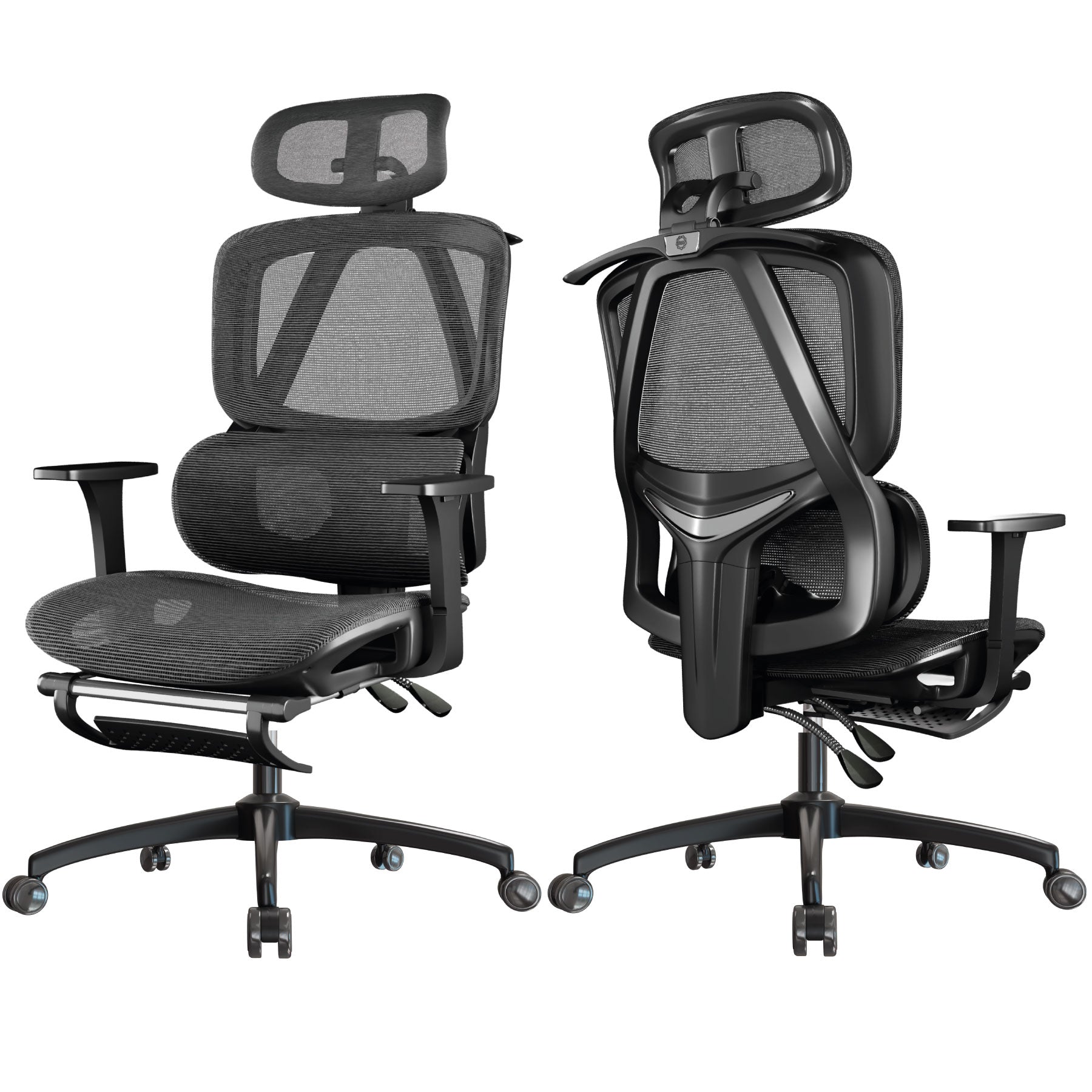 Silla Ergonómica OUO T20 para Oficina | Base de Acero Reforzado y Reposapiés Extensible