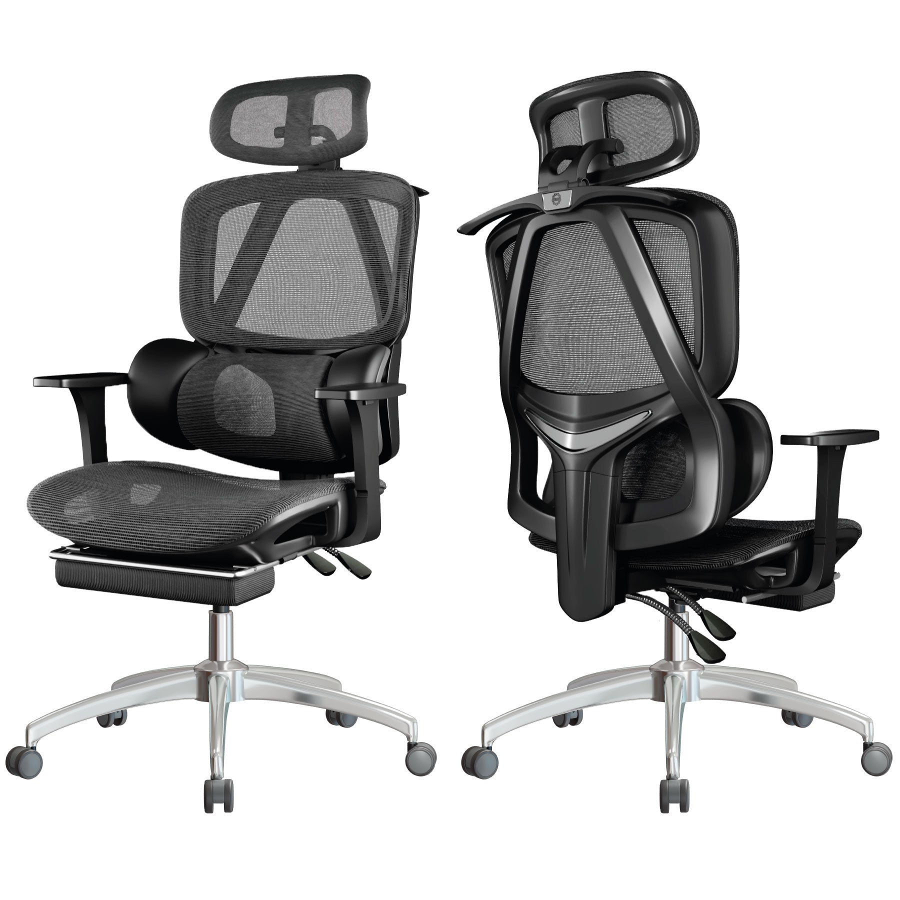 Silla de Oficina Ergonómica OUO T70 Lite | Soporte Lumbar Ajustable y Reposacabezas Rotativo