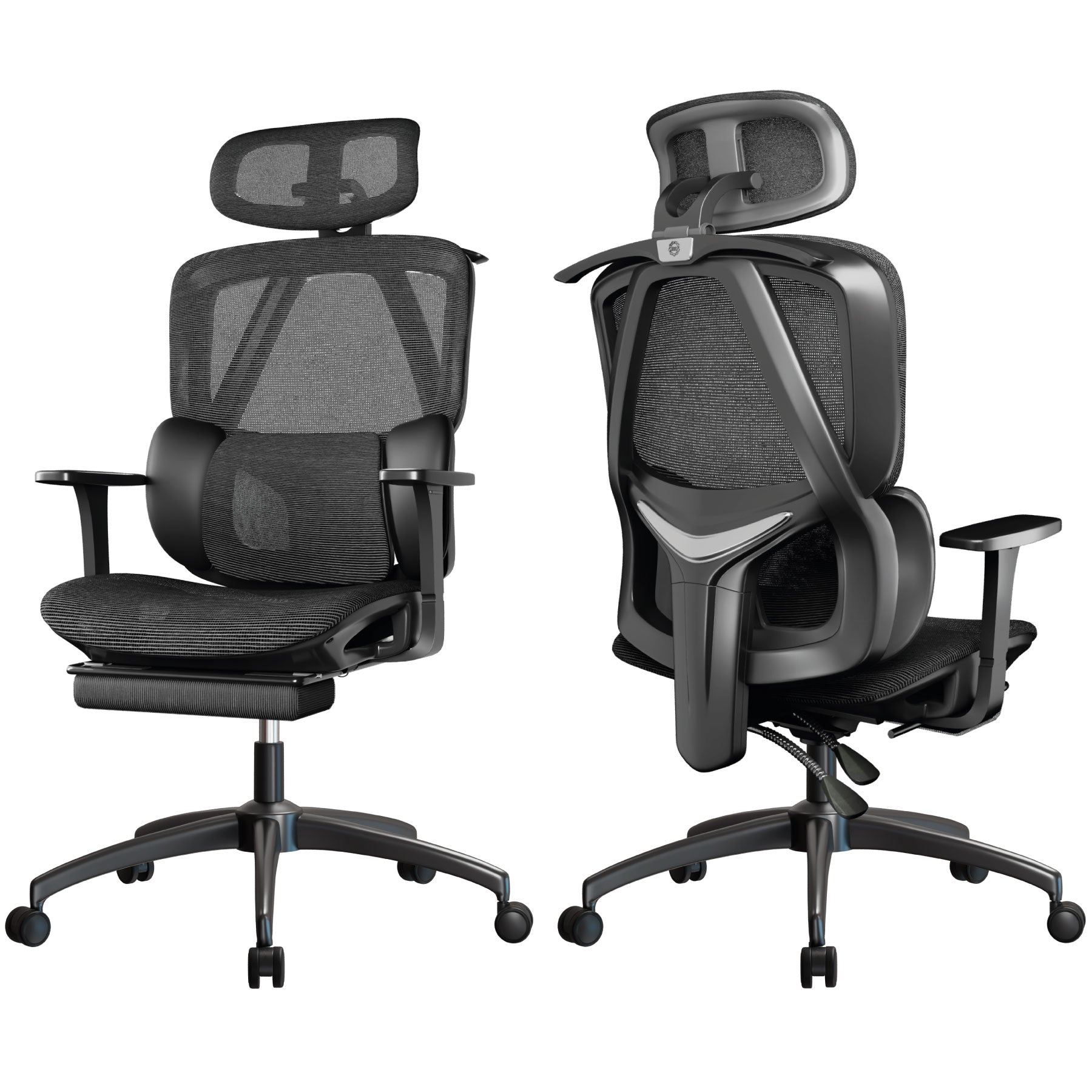 Silla de Oficina Ergonómica OUO T70 Lite | Soporte Lumbar Ajustable y Reposacabezas Rotativo
