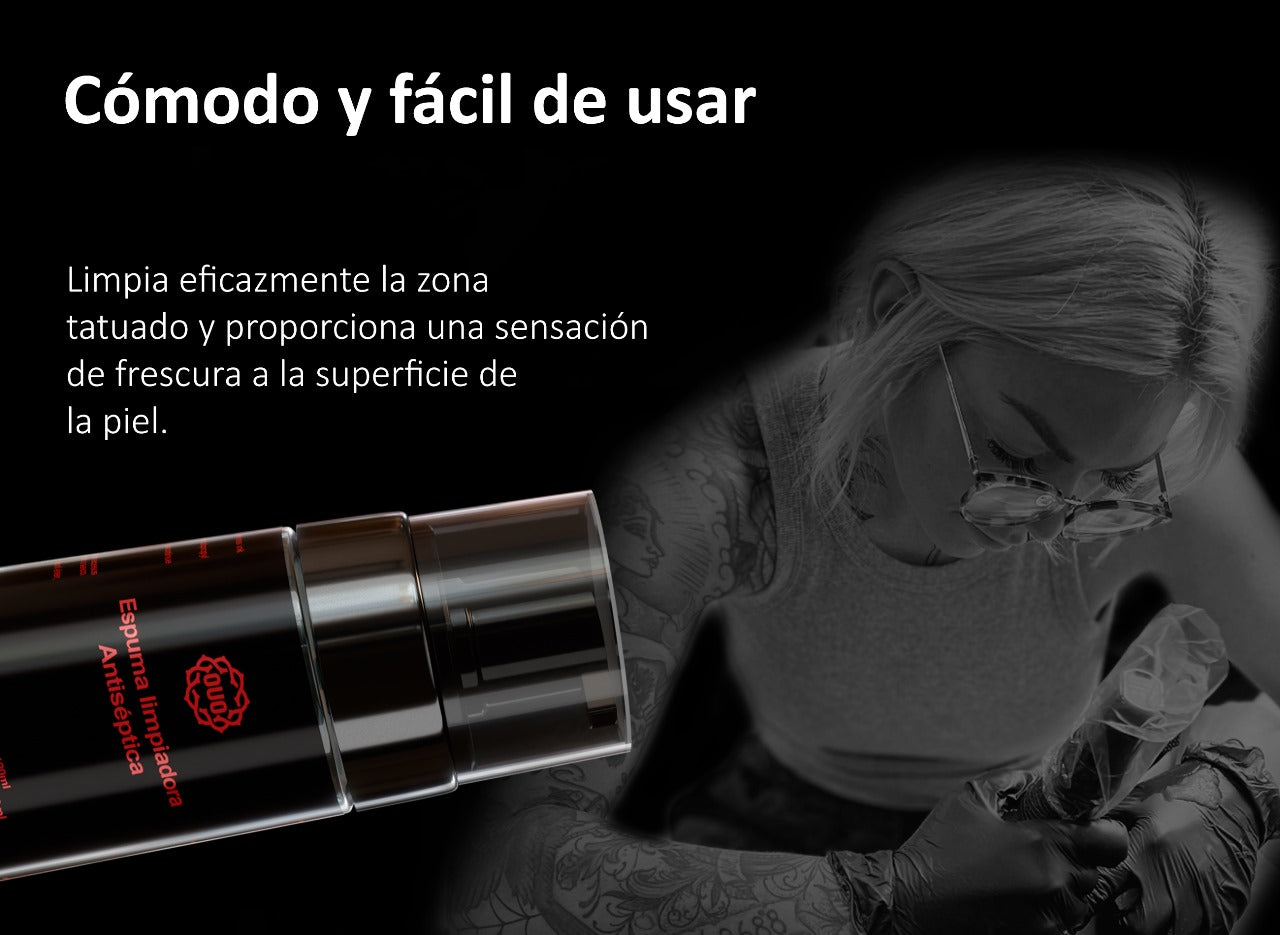 Espuma Antiséptica OUO | Limpieza Suave y Cuidado para Tatuajes