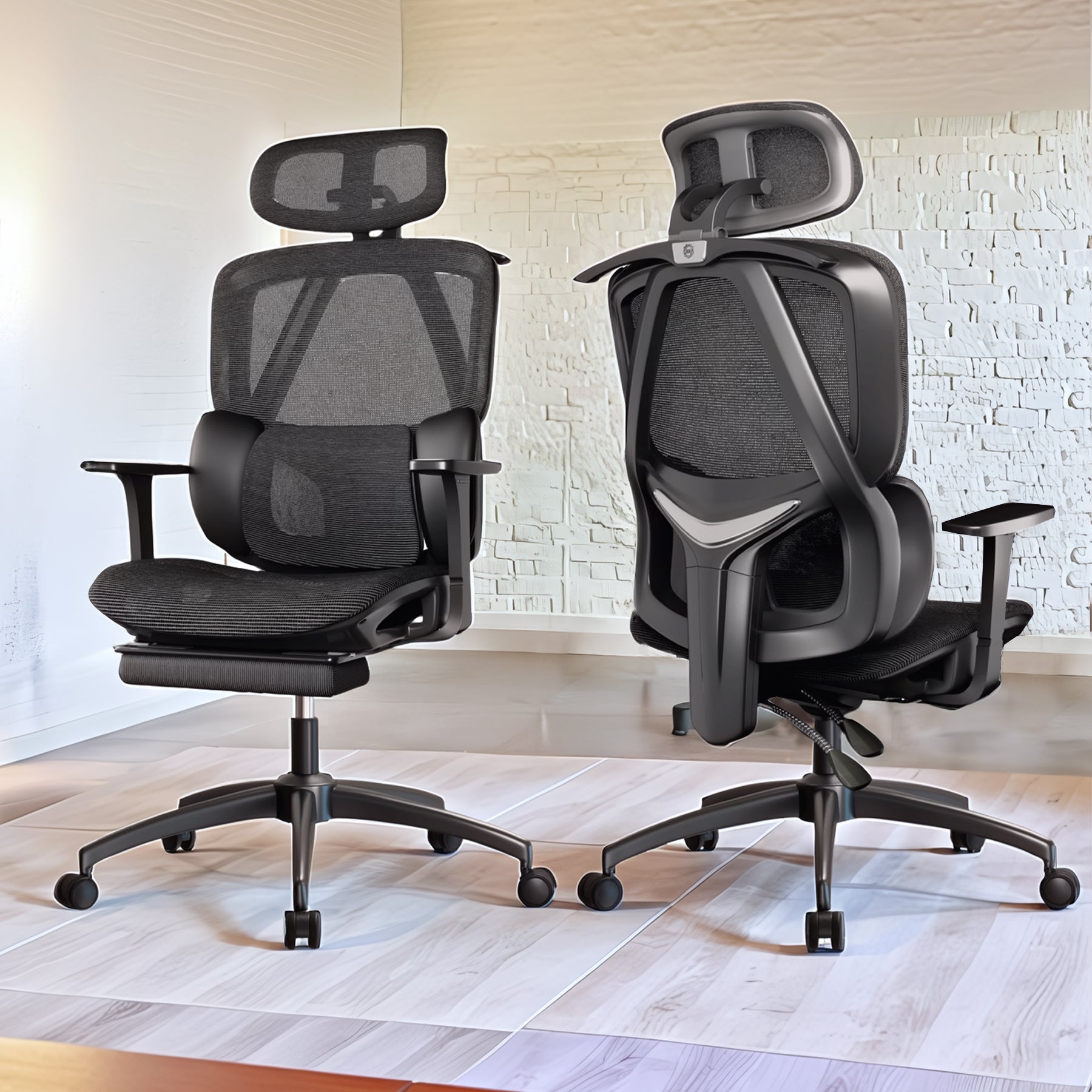 Silla de Oficina Ergonómica OUO T70 Lite | Soporte Lumbar Ajustable y Reposacabezas Rotativo