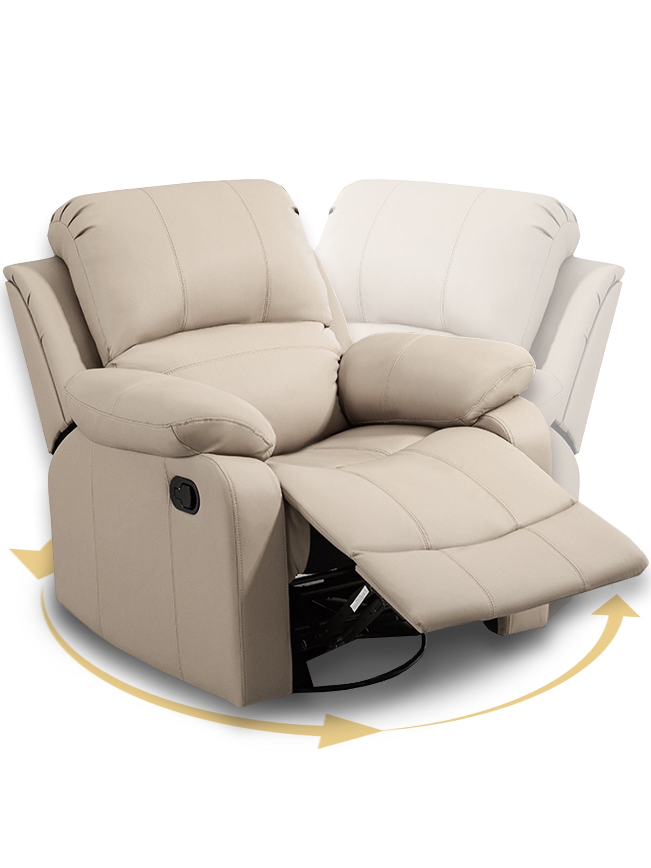 Sillón Sofá Reclinable Giratorio y Mecedor OUO D008 | Con Reposapiés y Rotación 360°