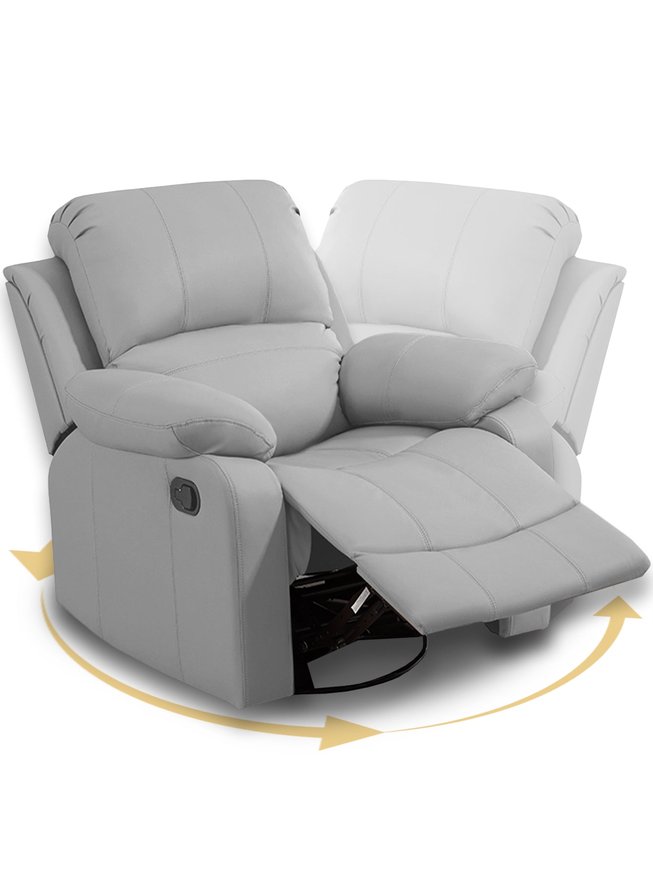 Sillón Sofá Reclinable Giratorio y Mecedor OUO D008 | Con Reposapiés y Rotación 360°