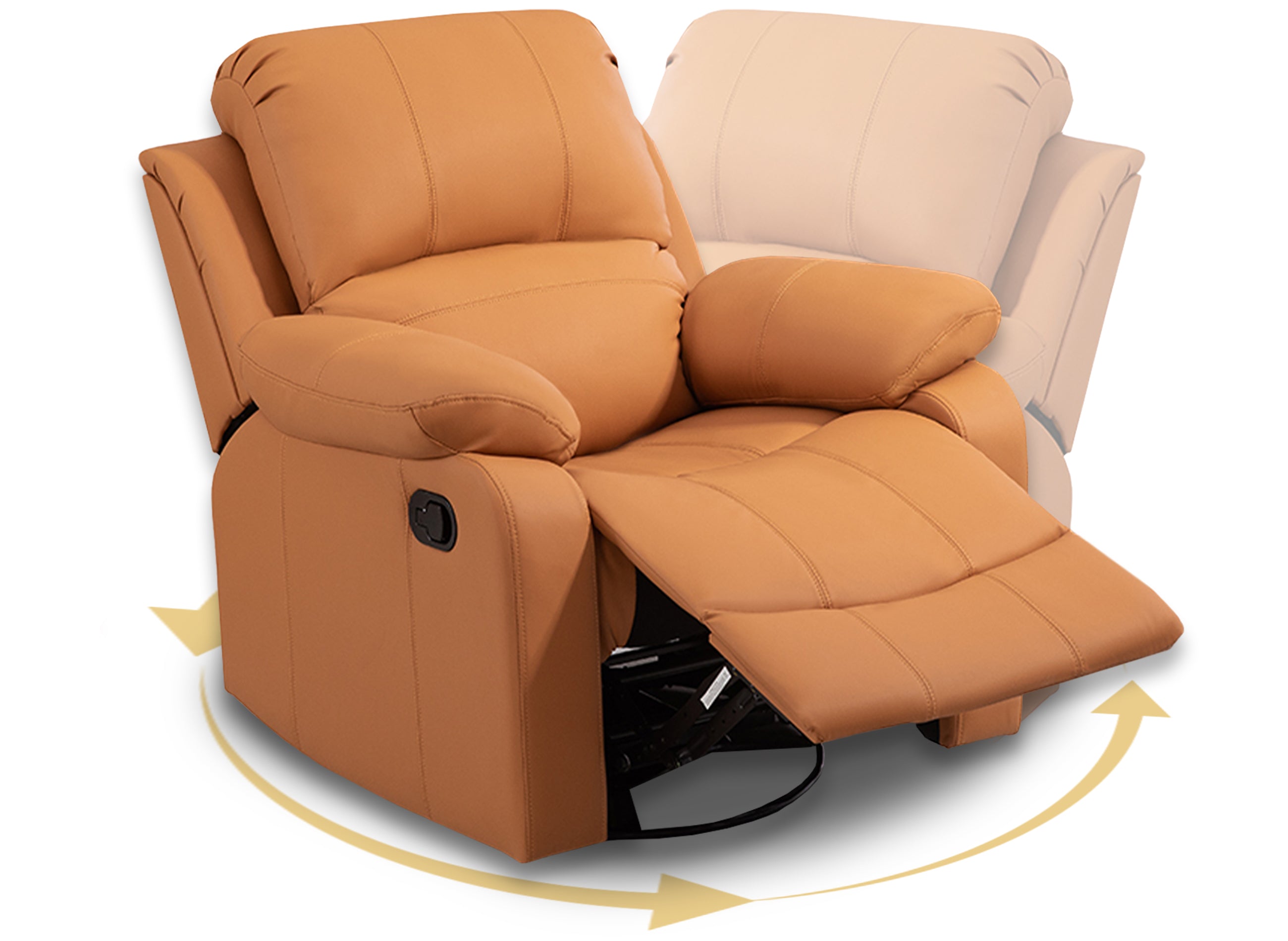 Sillón Sofá Reclinable Giratorio y Mecedor OUO D008 | Con Reposapiés y Rotación 360°