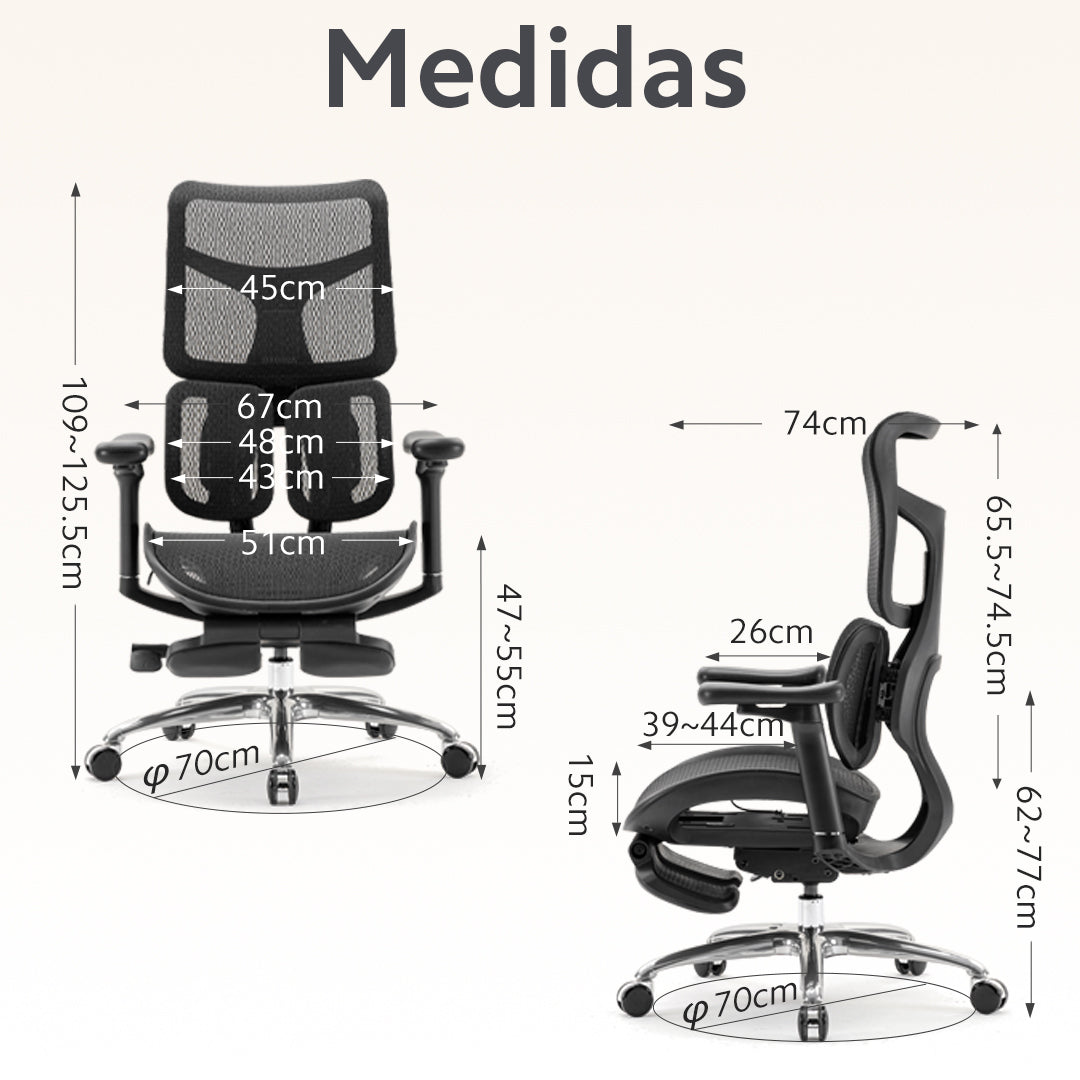 Silla Ergonómica SIHOO S100 | Soporte Lumbar Autoadaptable y Reposabrazos 4D