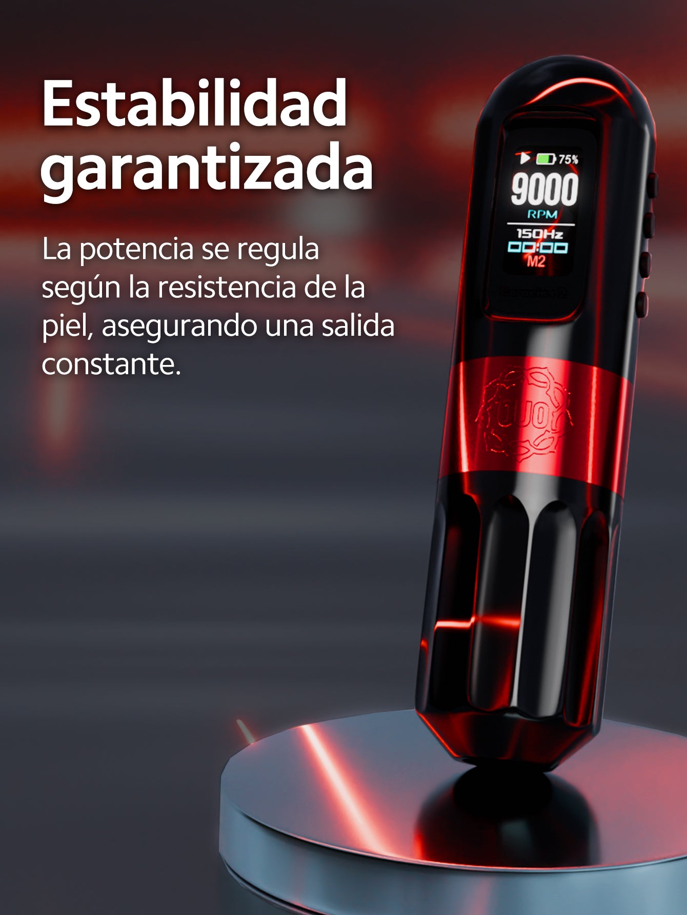 Máquina para Tatuar Inalámbrica OUO Coracias 2, Precisión y Control en Cada Trazo, con Carga Rápida, Pantalla HD y Stroke de 4 mm
