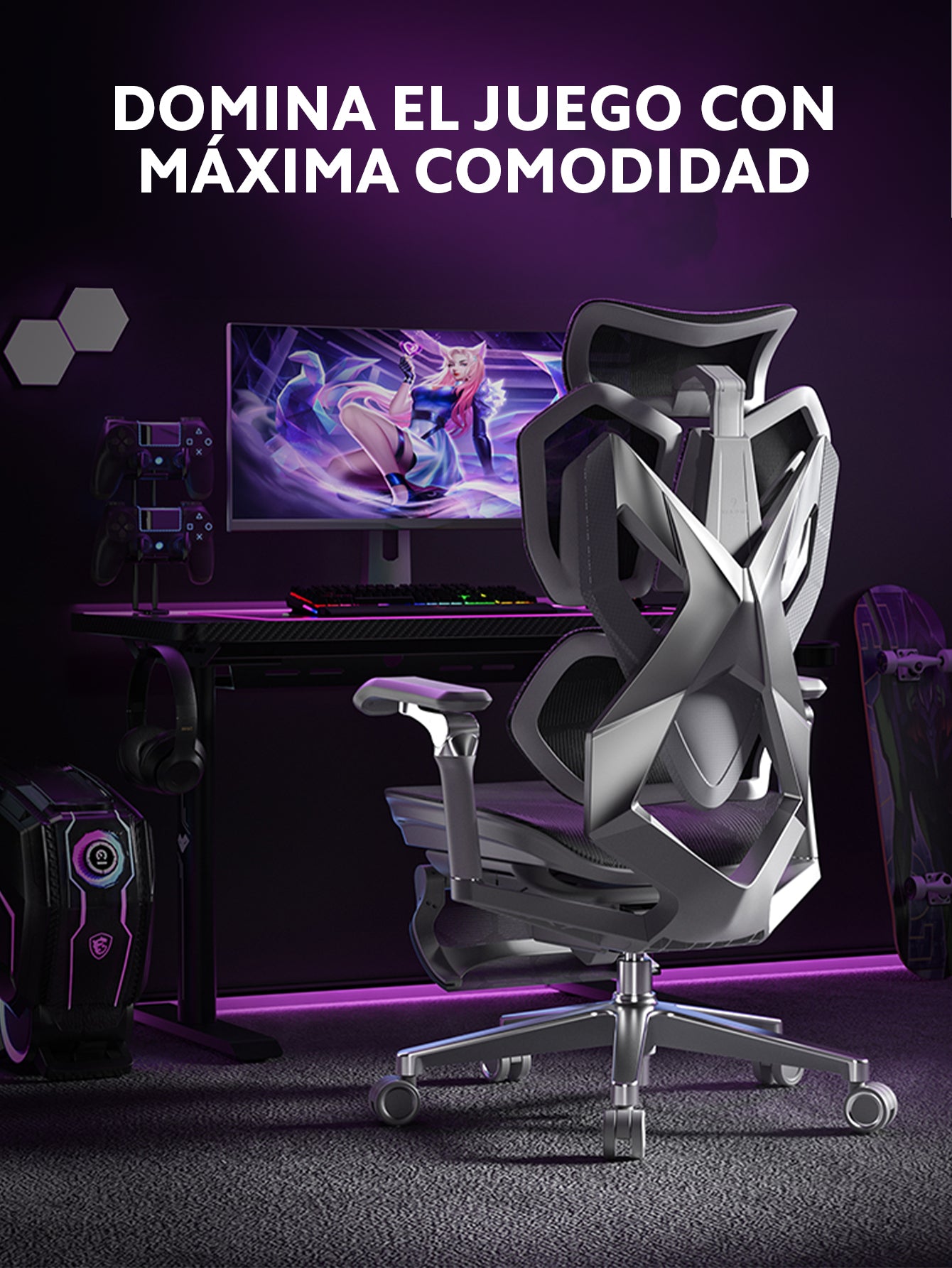 Silla Gamer Ergonómica OUO SIHOO X5PRO | Respaldo Ajustable y Reposabrazos 6D