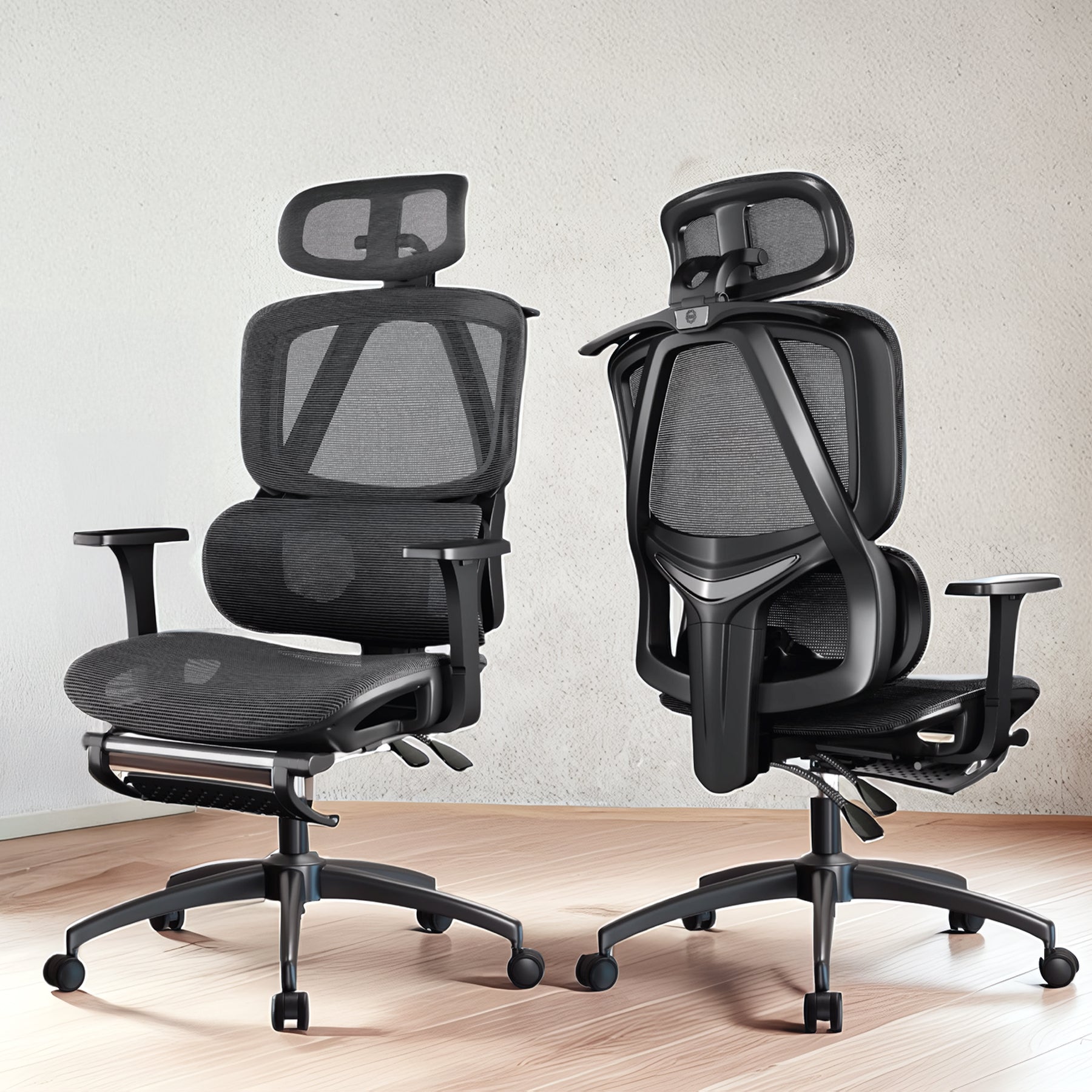 Silla Ergonómica OUO T20 para Oficina | Base de Acero Reforzado y Reposapiés Extensible