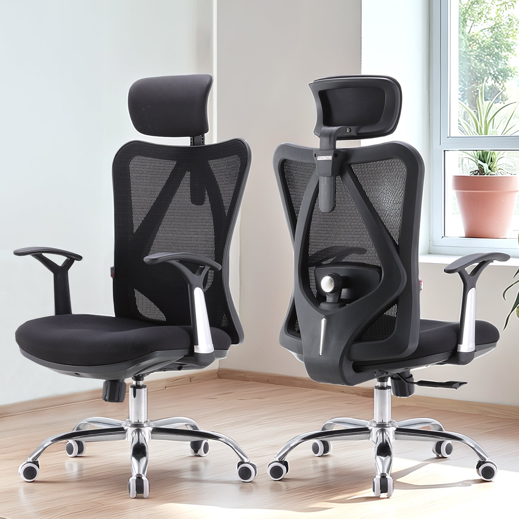Silla Ergonómica Reclinable OUO SIHOO M16 | Soporte Lumbar Ajustable y Reposacabezas 3D