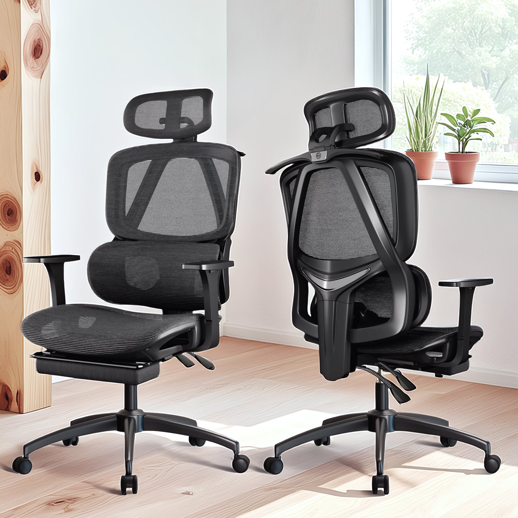 Silla Ergonómica OUO T20 para Oficina | Base de Acero Reforzado y Reposapiés Extensible