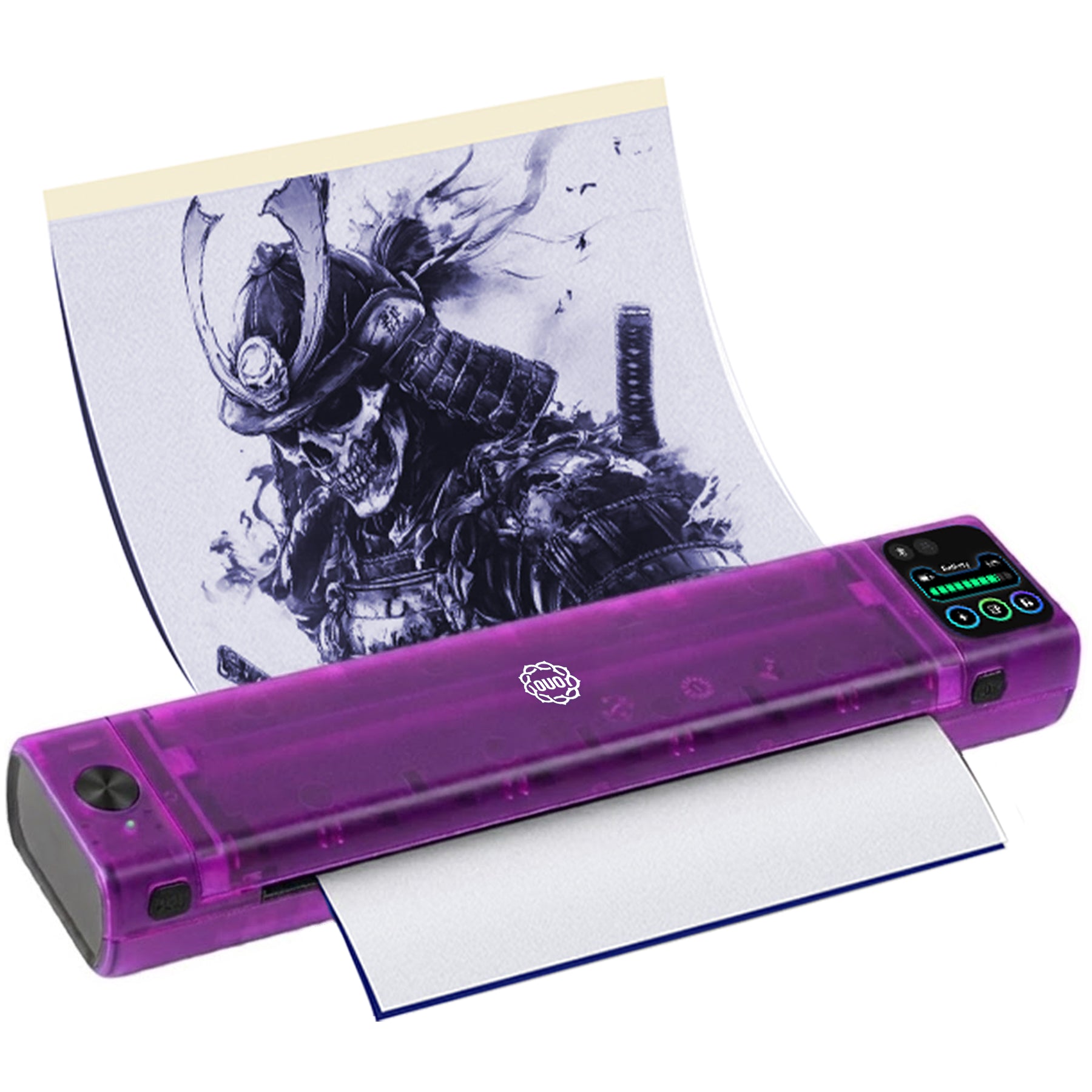 Termoimpresora para tatuajes OUO con pantalla HD, impresión clara, conexión inalámbrica y diseño compacto.