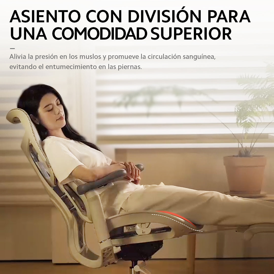 Silla Ergonómica SIHOO S100 | Soporte Lumbar Autoadaptable y Reposabrazos 4D