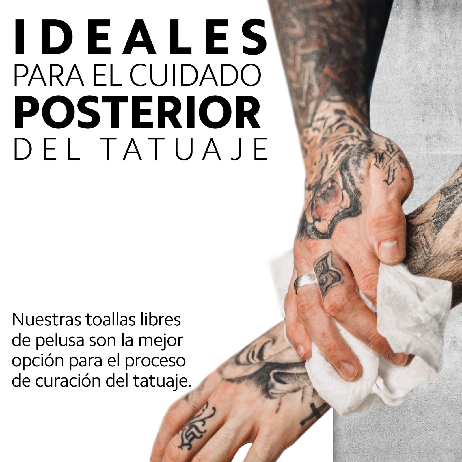 Toallas de Limpieza para Tatuaje OUO | Desechables, Sin Pelusa y Ultra Suaves (60 Pzs)