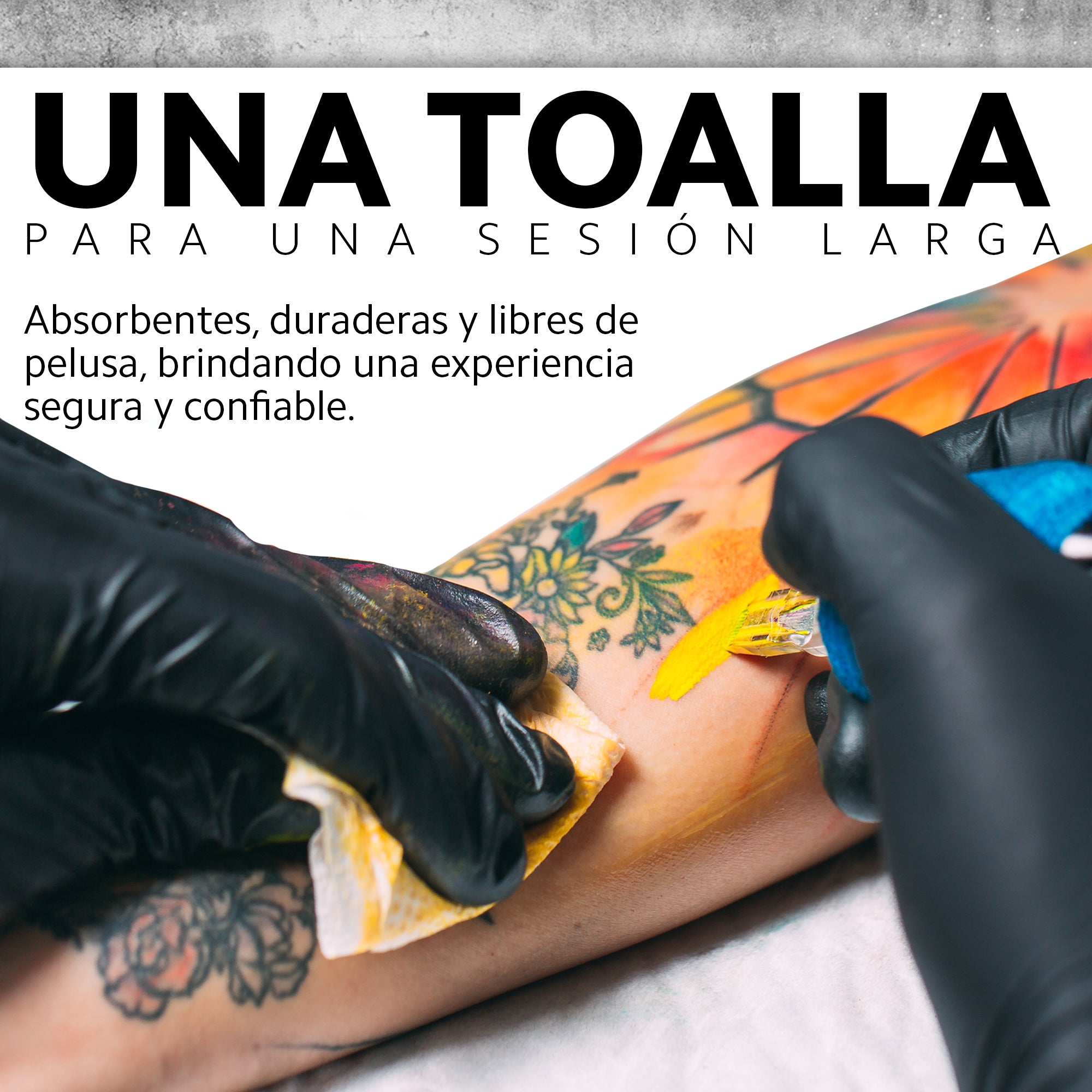 Toallas de Limpieza para Tatuaje OUO | Desechables, Sin Pelusa y Ultra Suaves (60 Pzs)