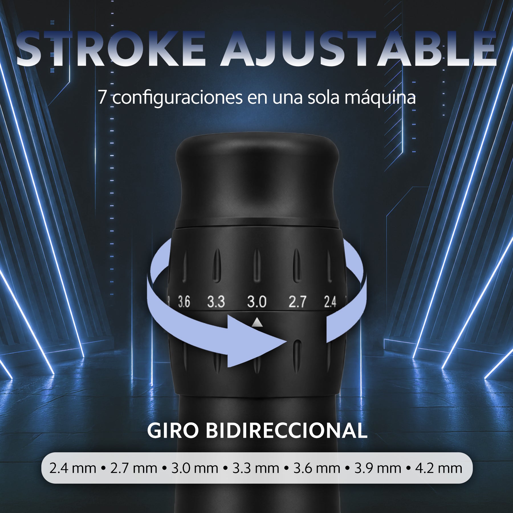 Máquina de Tatuar Inalámbrica Ace Pen 3 | Stroke Ajustable 2.4-4.2 mm | Batería Intercambiable 2000 mAh