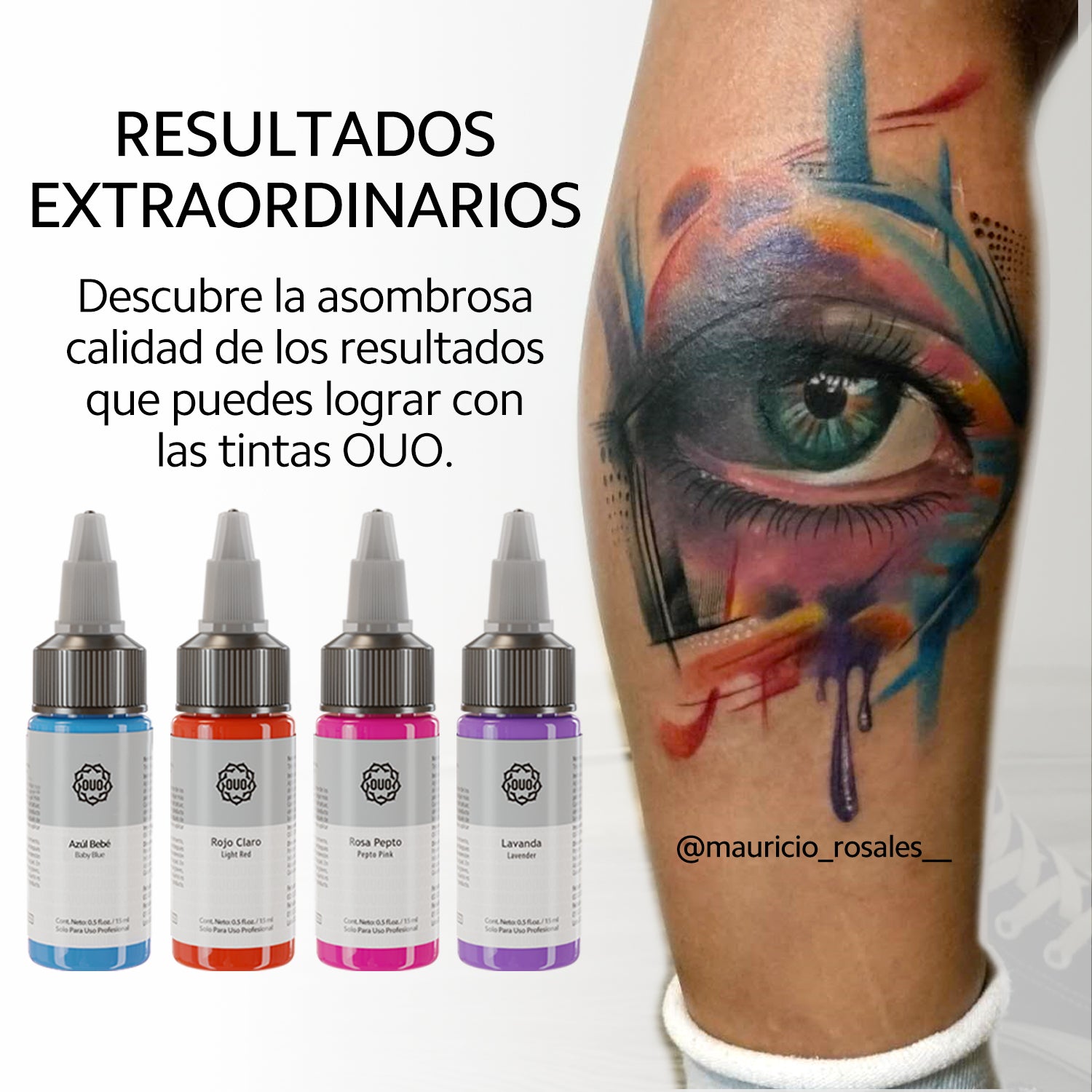 Kit de Tinta para Tatuar OUO | 18 Colores Vibrantes, Vegano y Profesional (15 ml c/u)