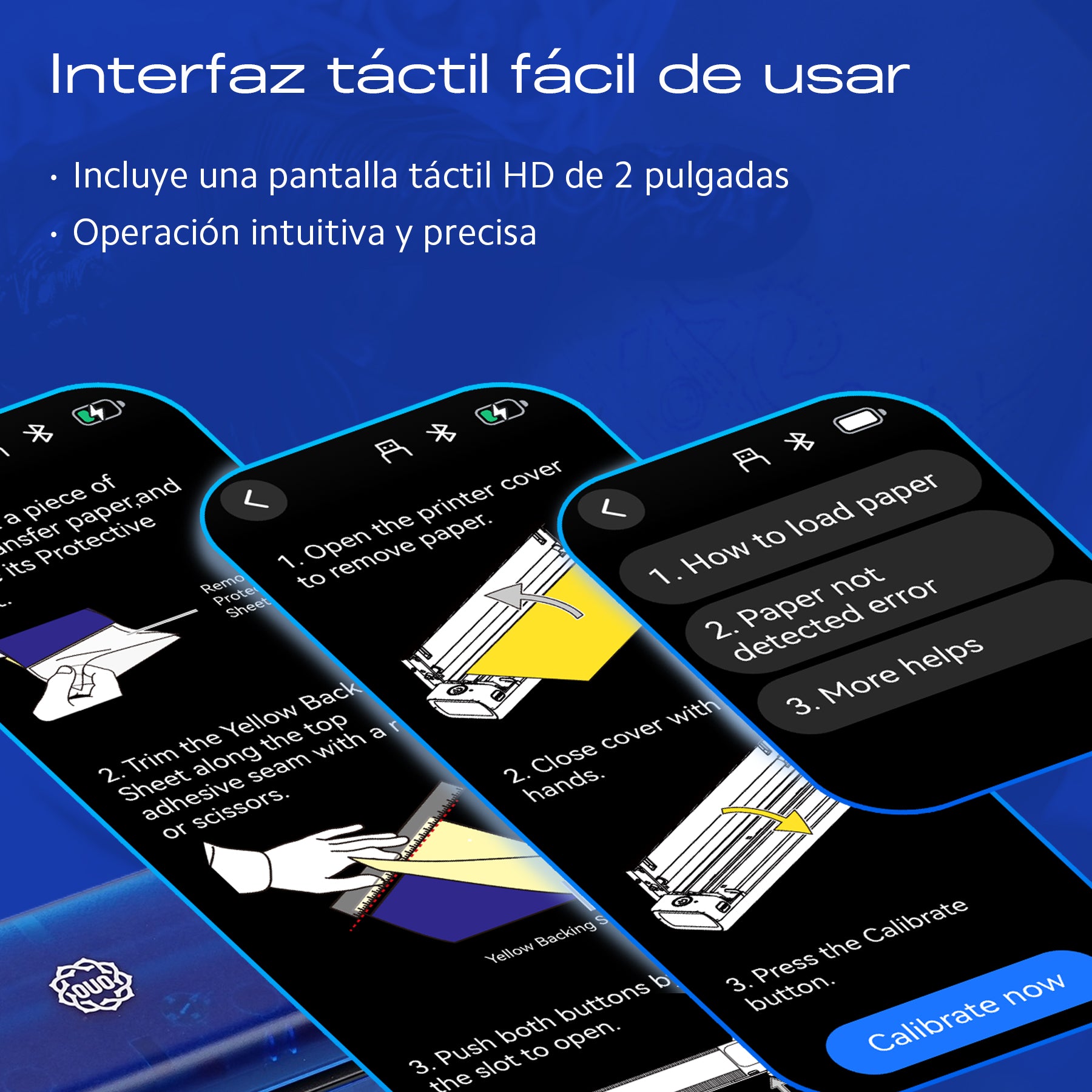 Termoimpresora para tatuajes OUO con pantalla HD, impresión clara, conexión inalámbrica y diseño compacto.
