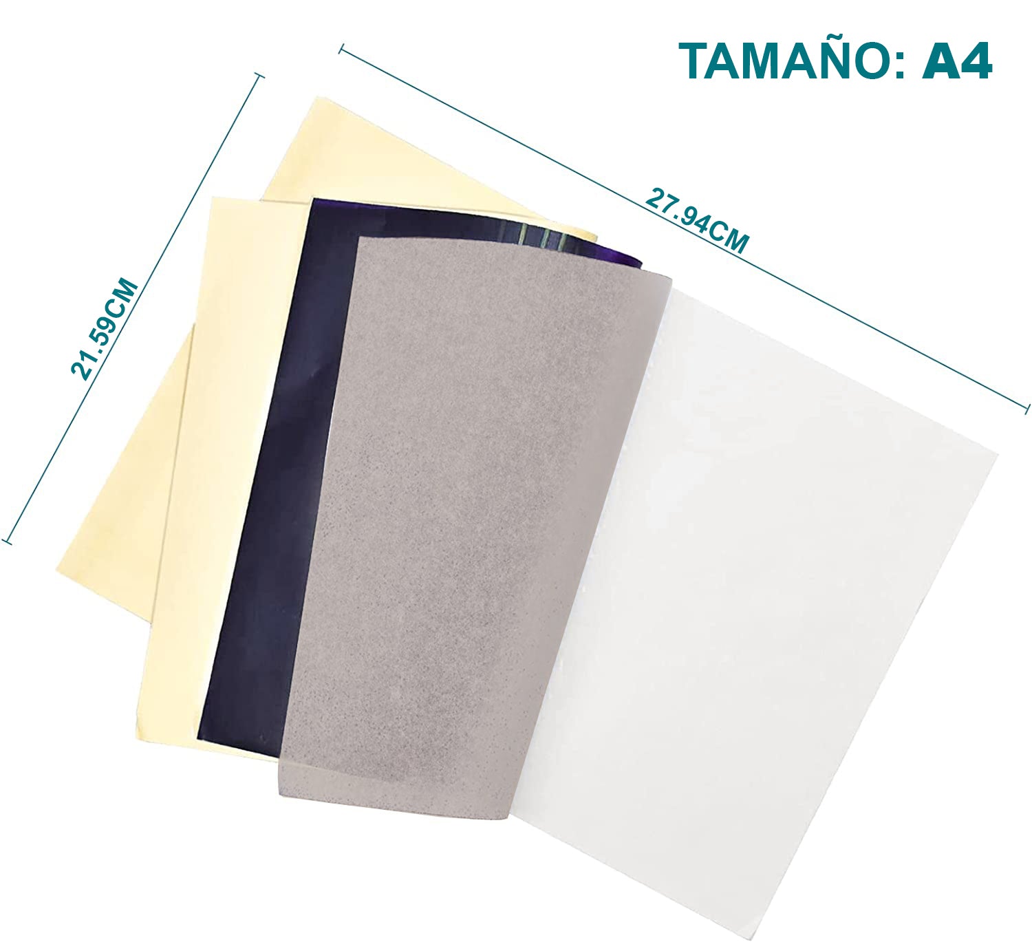 Papel Hectográfico para Transfer de Tatuaje OUO | Stencil Térmico Profesional (100 Pzs, A4)