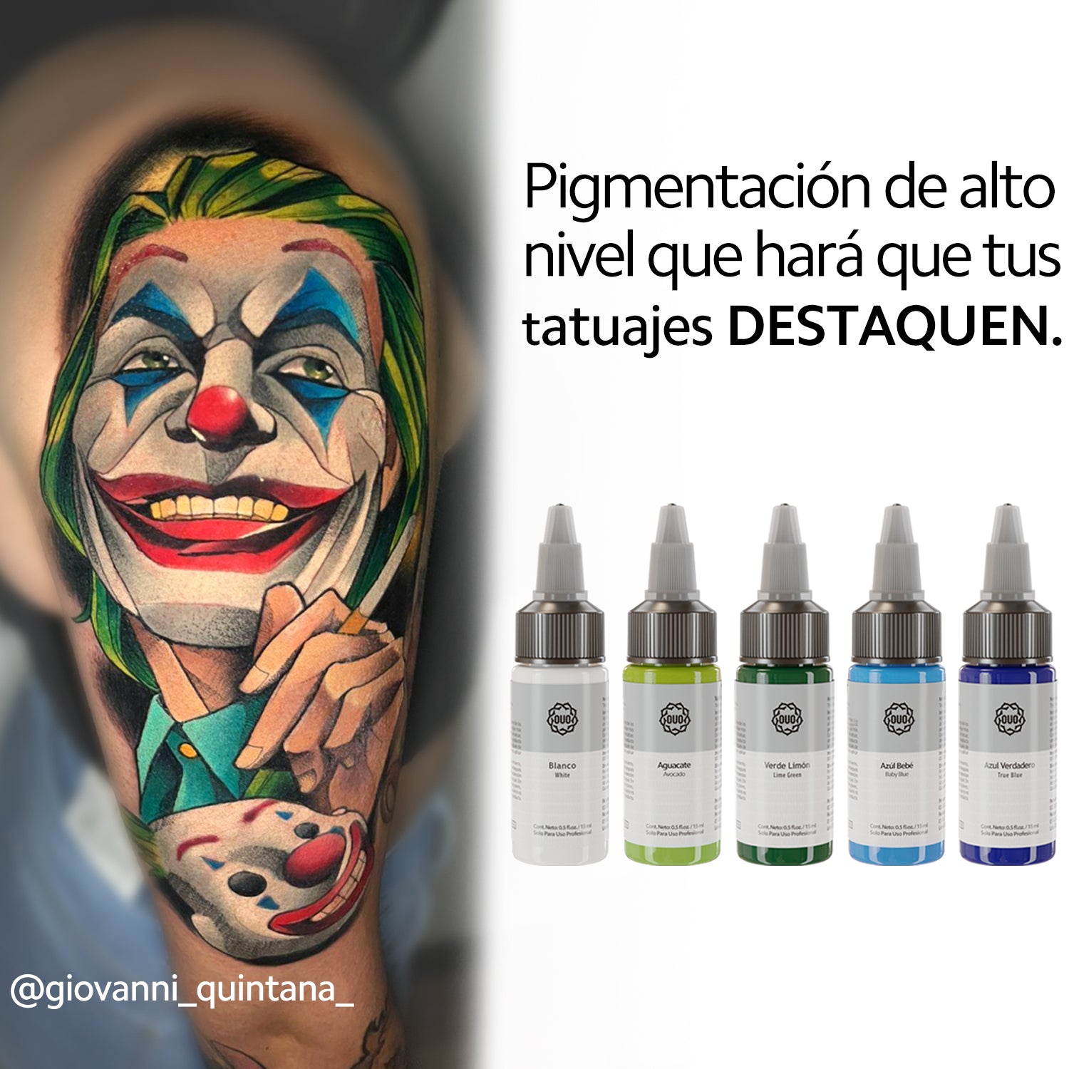 Kit de Tinta para Tatuar OUO | 18 Colores Vibrantes, Vegano y Profesional (15 ml c/u)
