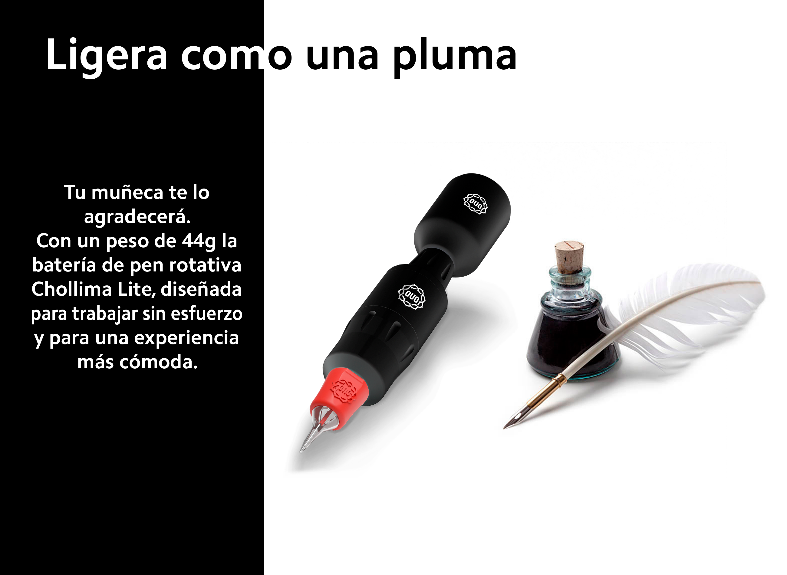 Batería Inalámbrica para Tatuar OUO Chollima Lite Pro | Carga Rápida, Pantalla LCD y Conexión RCA