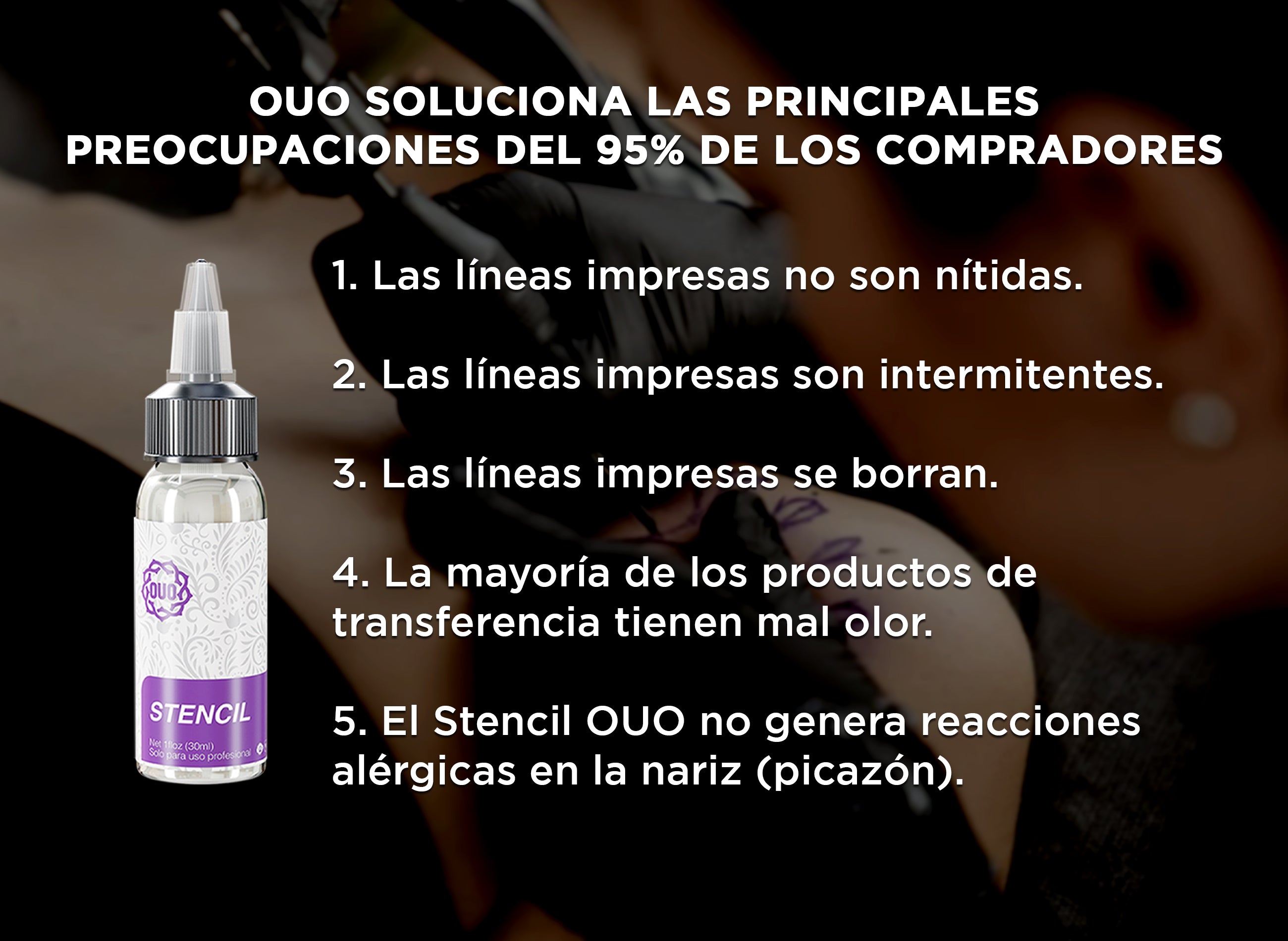 Kit de Insumos para Tatuar OUO | Vaselina, Espuma Antiséptica y Stencil