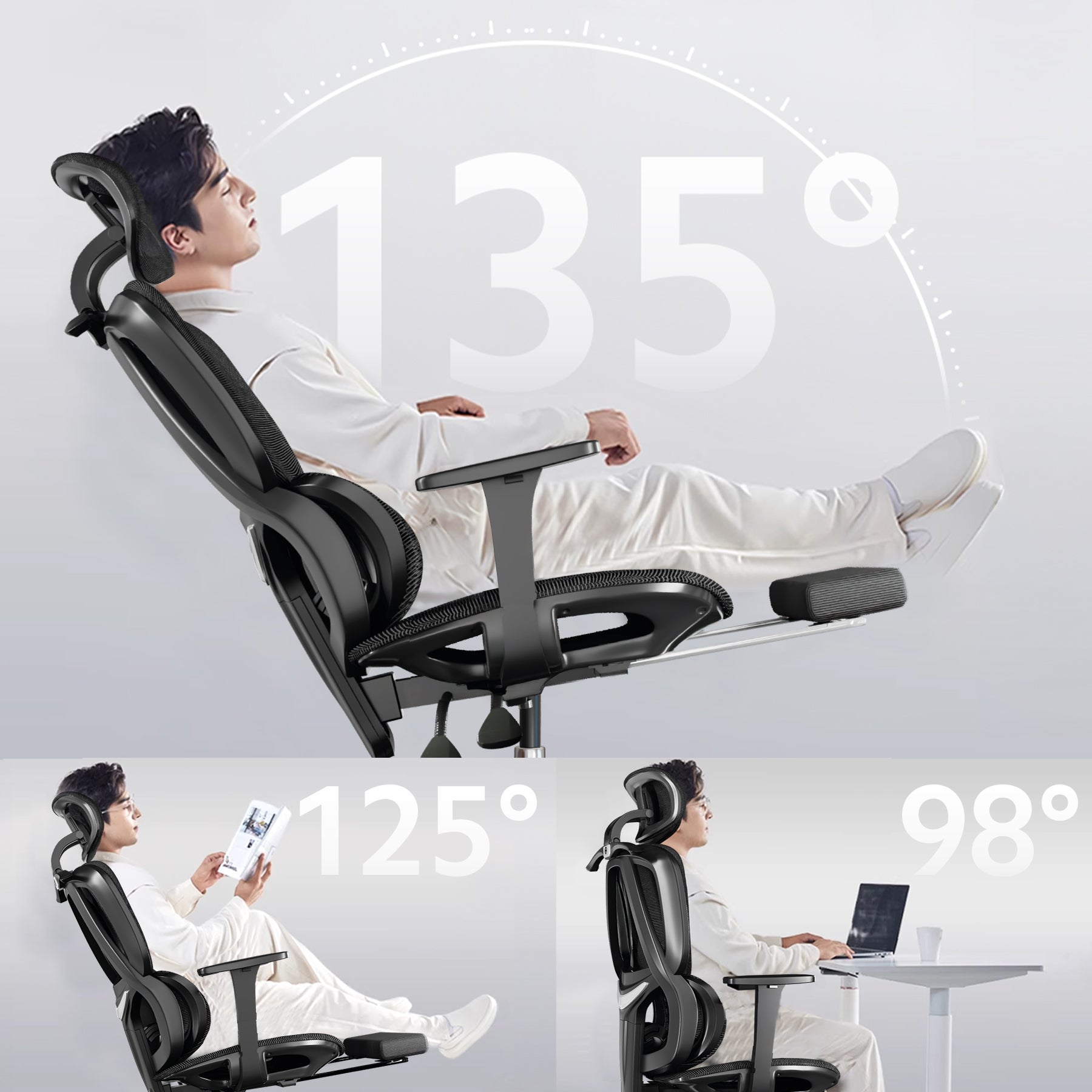 Silla Ergonómica OUO T20 para Oficina | Base de Acero Reforzado y Reposapiés Extensible