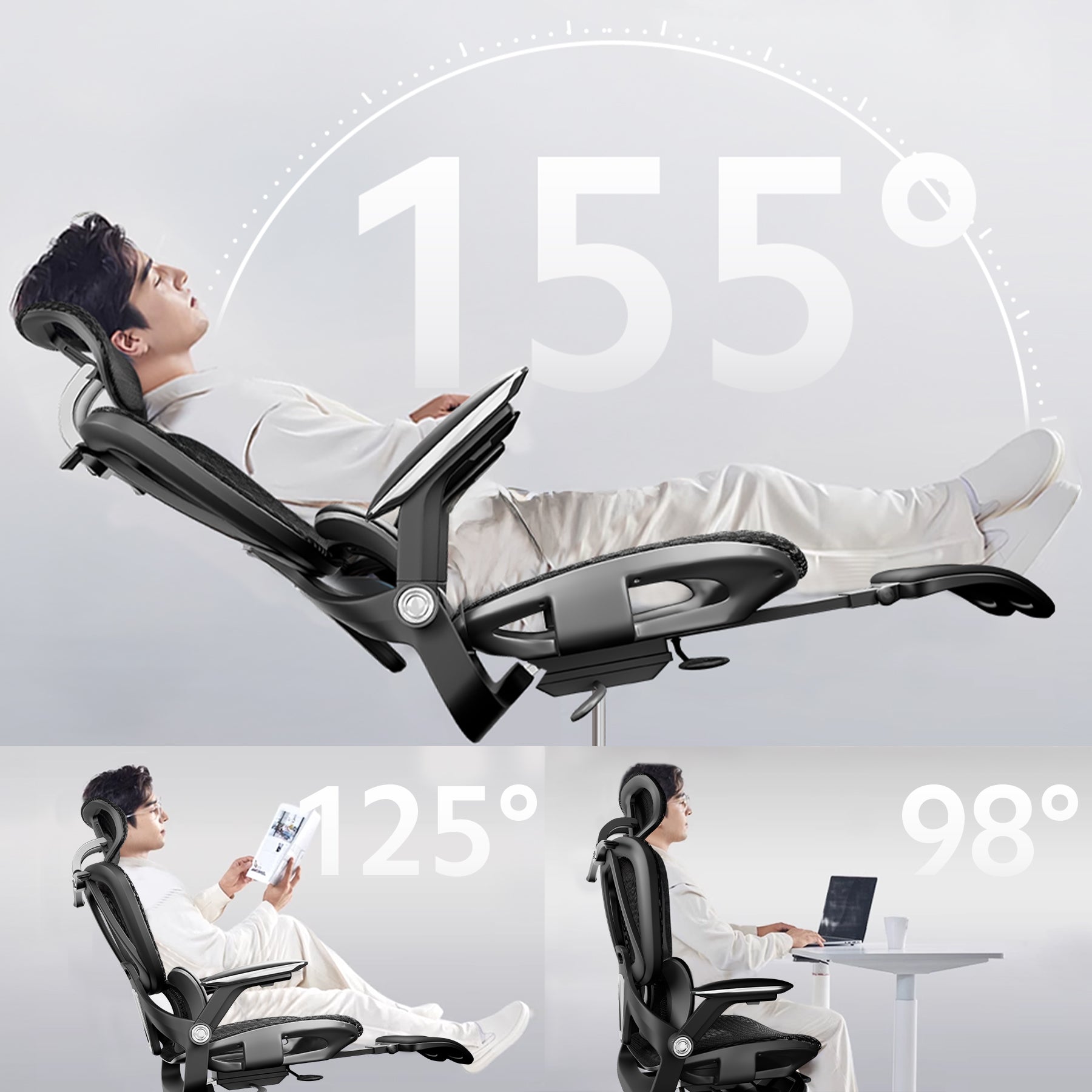 Silla de Oficina, Reposapiés, Reclinable, Cómoda OUO T70W