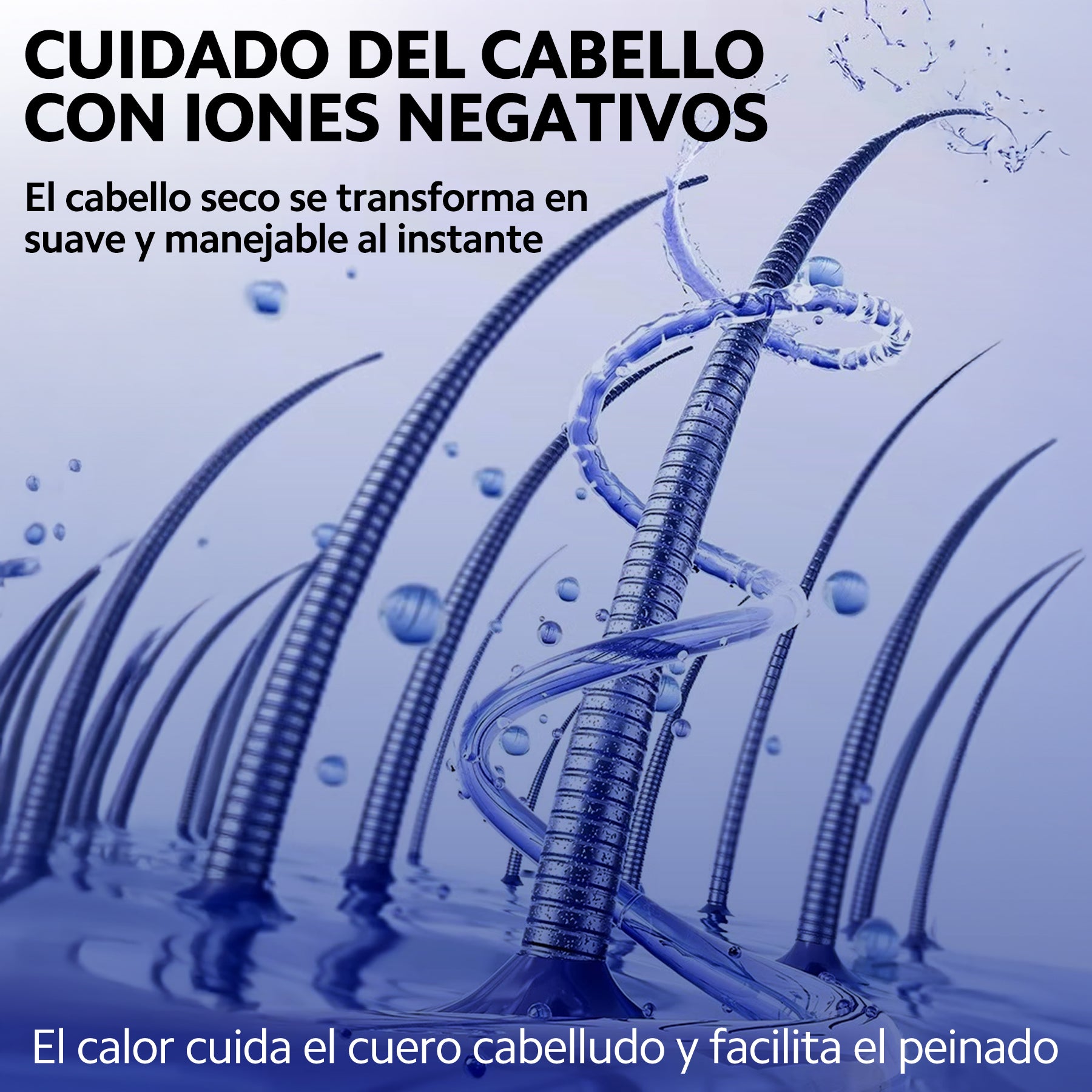 Secadora Inteligente OUO con Iones Negativos | Cabello Liso, Brillante y Sin Frizz
