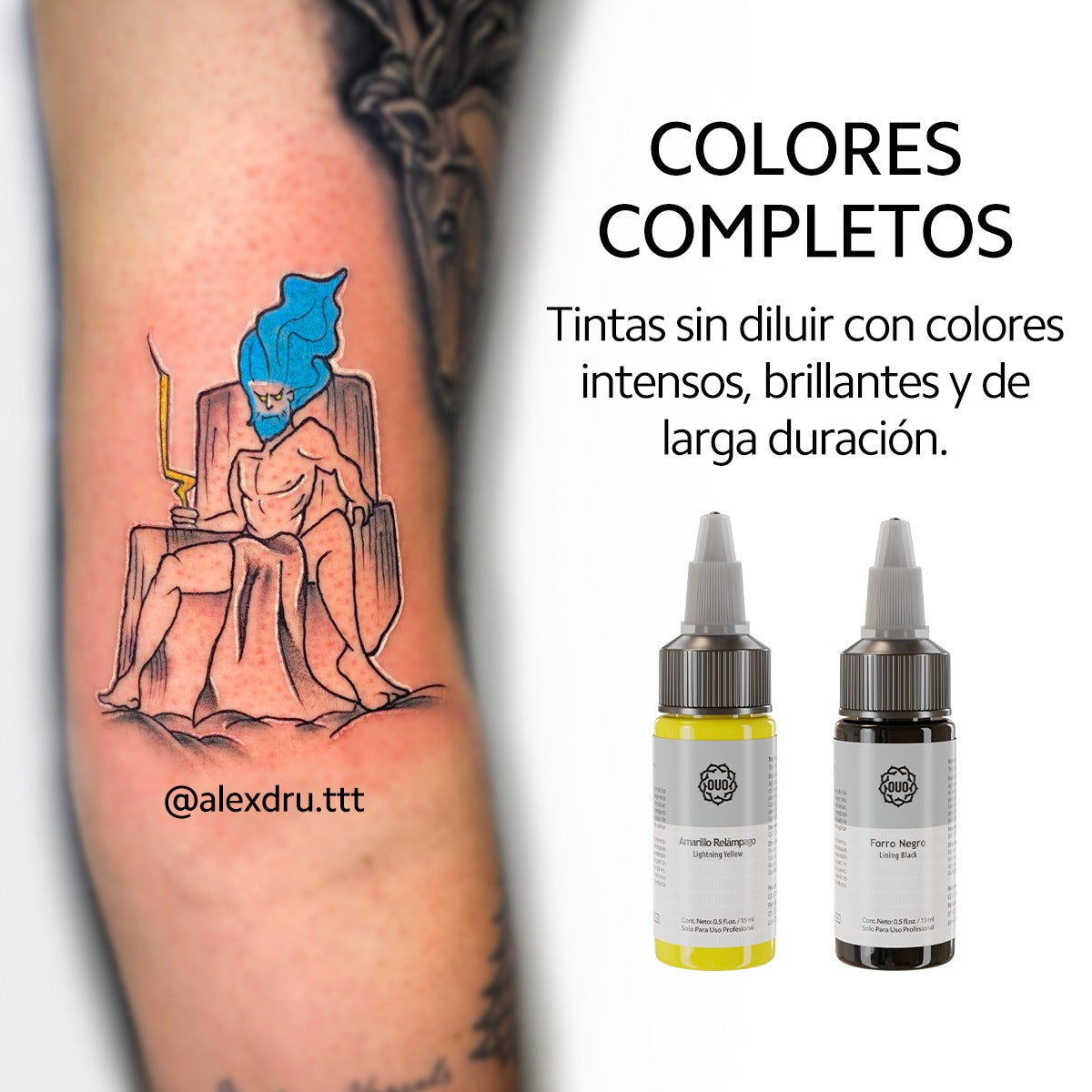 Tinta para Tatuaje en Piel Humana OUO | Pigmentos Profesionales y Colores Vibrantes (5pcs)