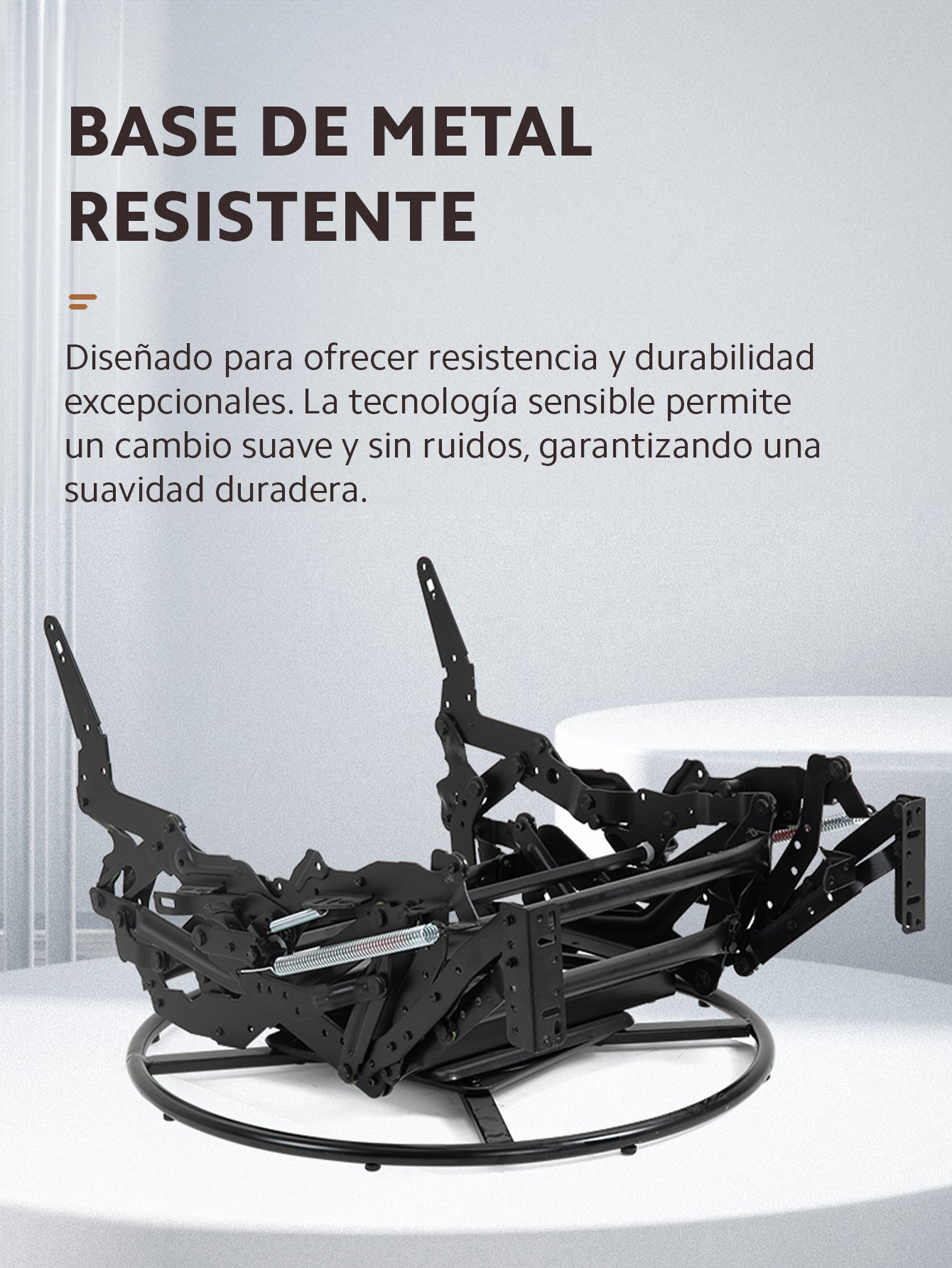 Sillón Sofá Reclinable Giratorio y Mecedor OUO D008 | Con Reposapiés y Rotación 360°