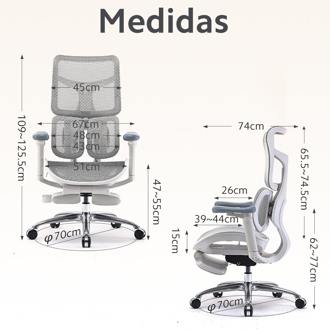 Silla Ergonómica SIHOO S100 | Soporte Lumbar Autoadaptable y Reposabrazos 4D