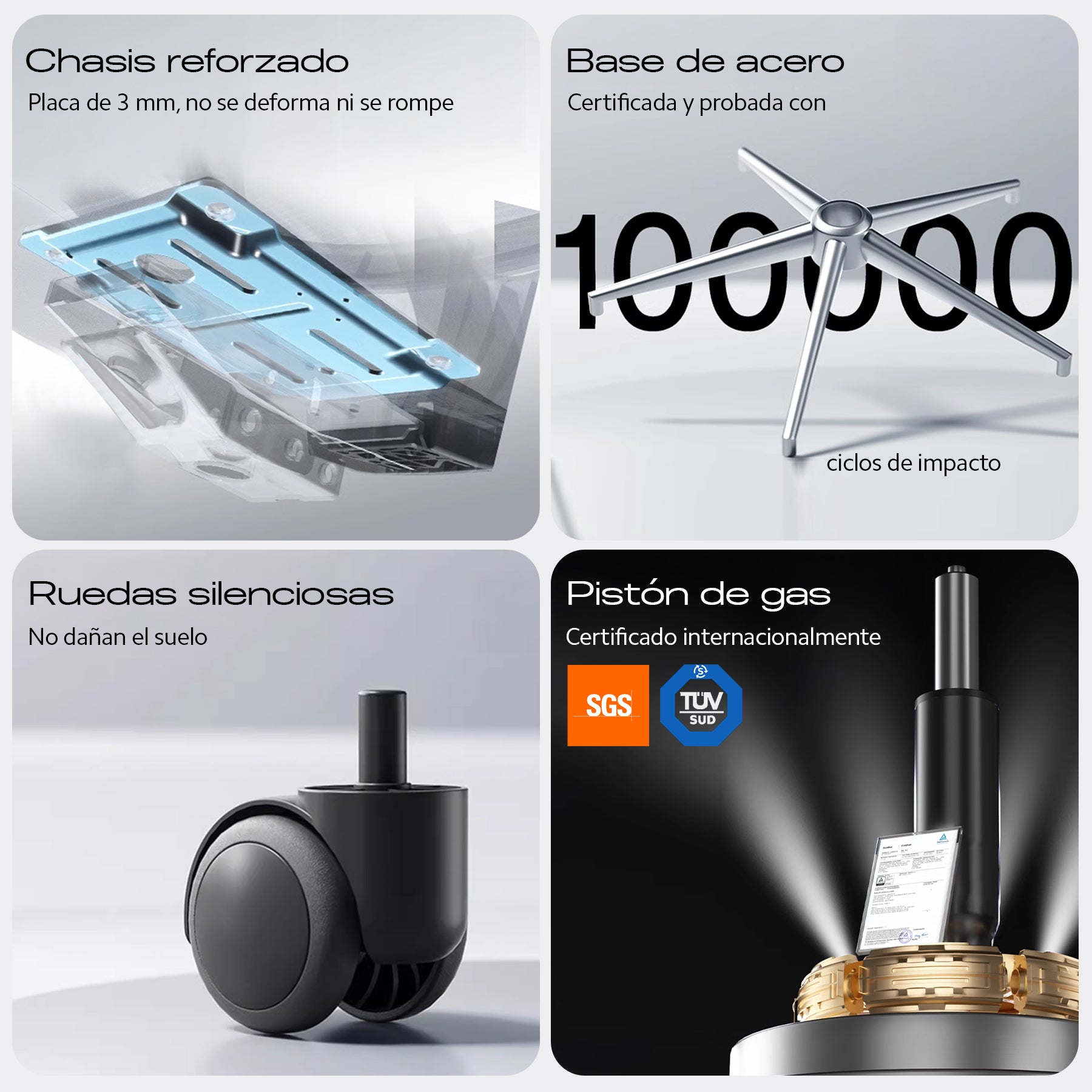 Silla de Oficina Ergonómica OUO T70 Lite | Soporte Lumbar Ajustable y Reposacabezas Rotativo