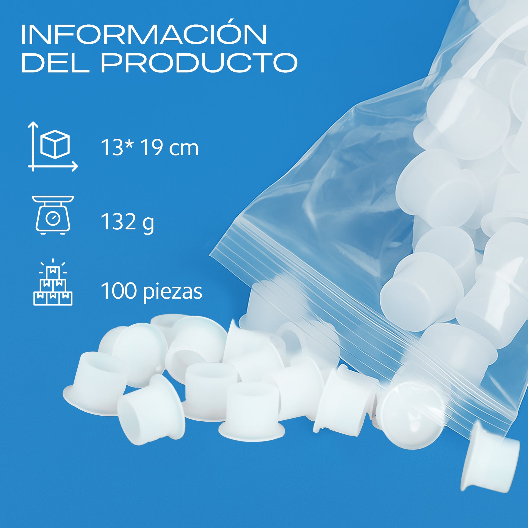 Tattoo Ink Cups – Pack de 100, Silicona Pura, Base Antideslizante