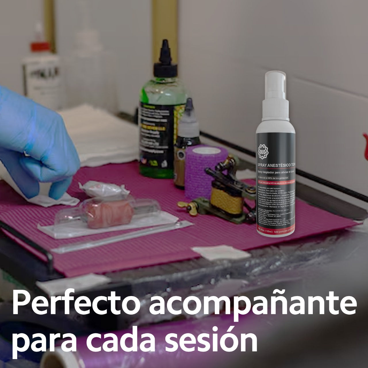 Spray Anestésico Tópico OUO | Alivio del Dolor y Protección Antiséptica (120 ml)