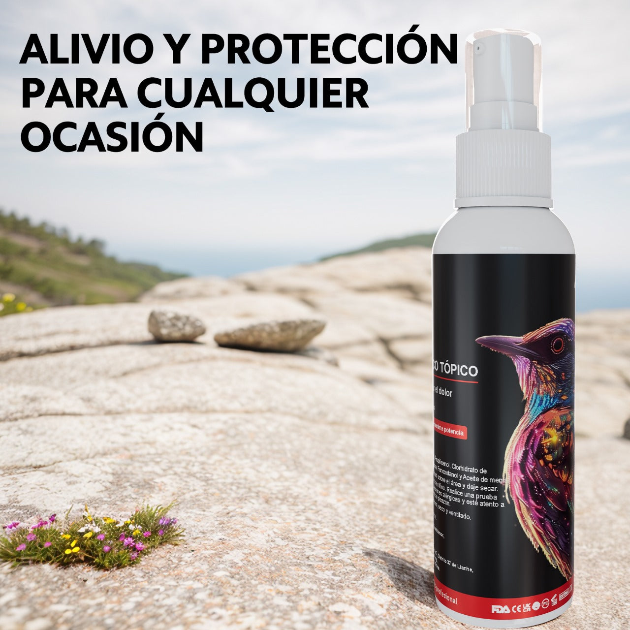 Spray Anestésico Tópico OUO | Alivio del Dolor y Protección Antiséptica (120 ml)
