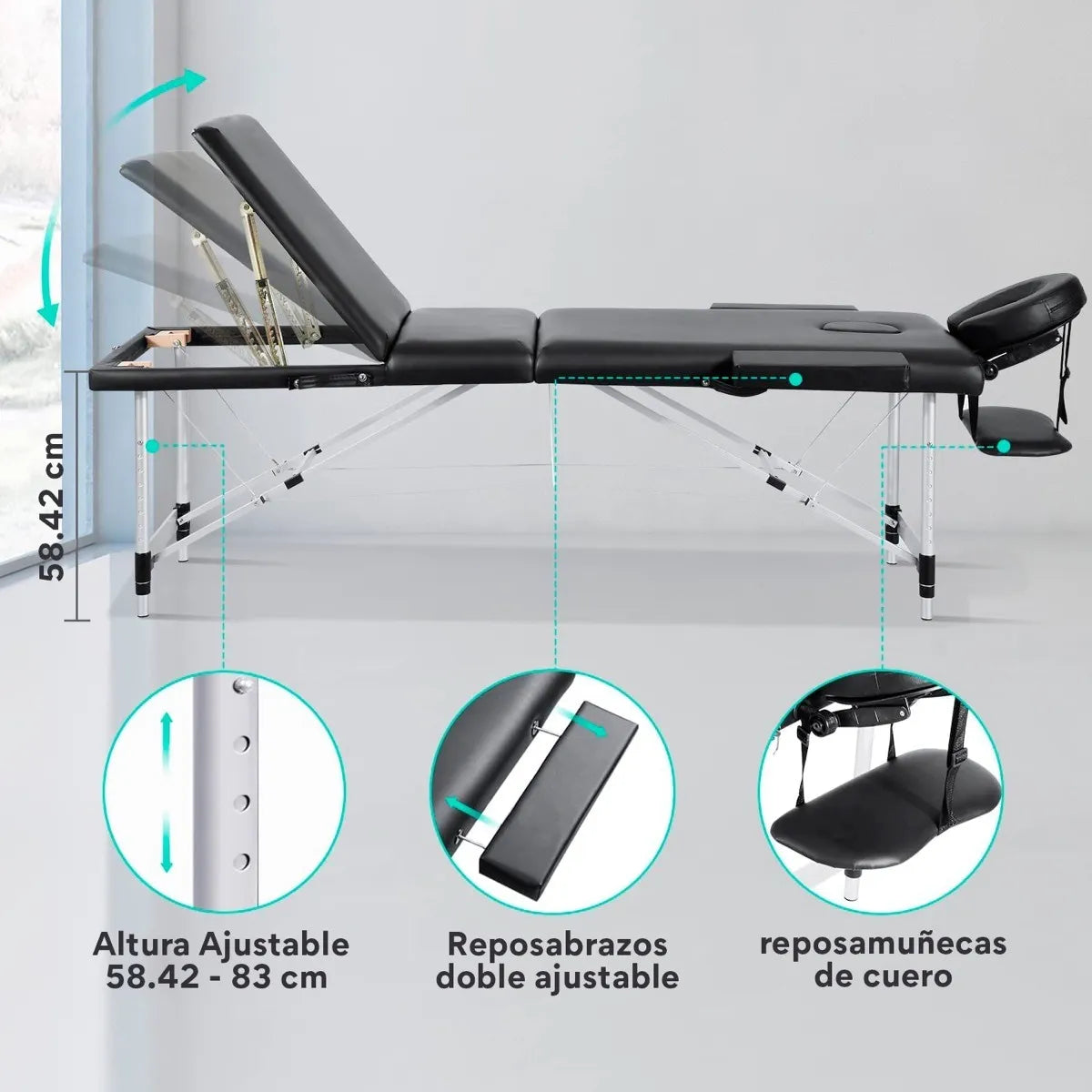 Camilla Portátil Ajustable OUO | Plegable, Ergonómica y Multiusos