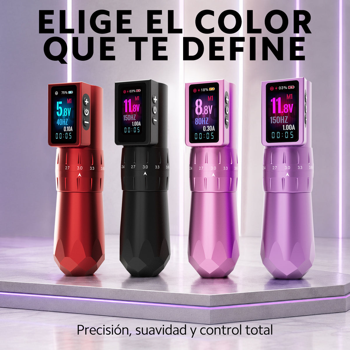Ace Pen 3 Máquina de Tatuar Inalámbrica | Stroke Ajustable 2.4-4.2 mm | Batería Intercambiable 2000 mAh