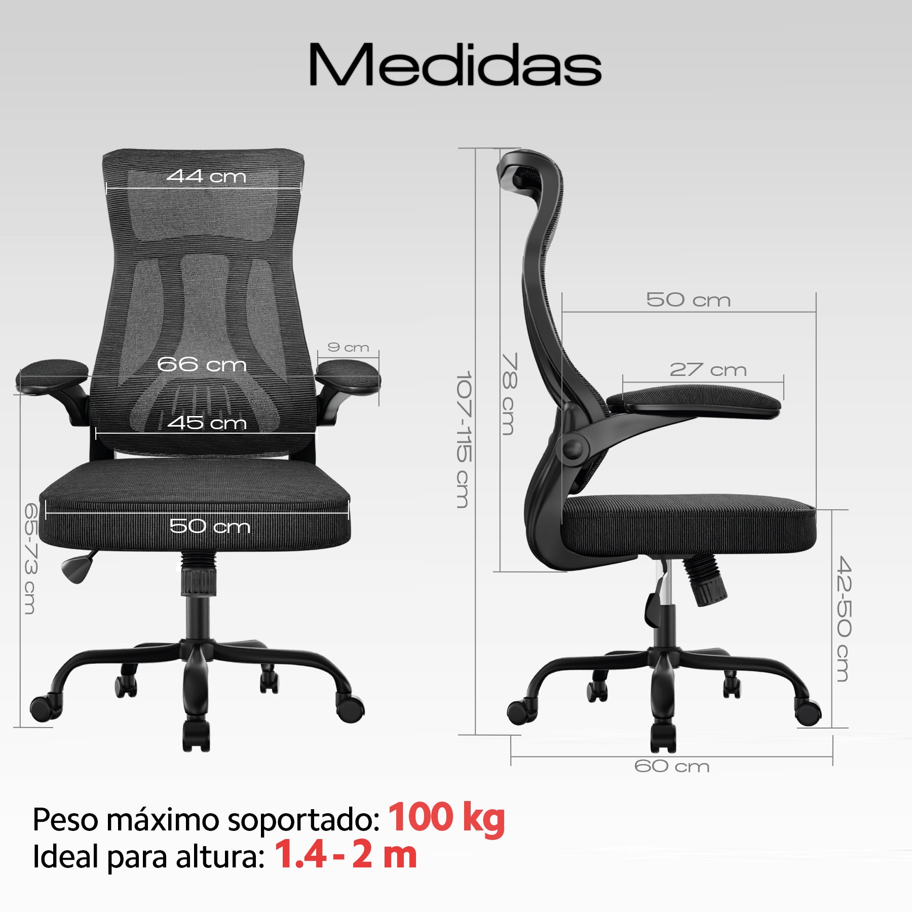 2 Sillas Ejecutiva Oficina Ergonómica Escritorio OUO TW208X2