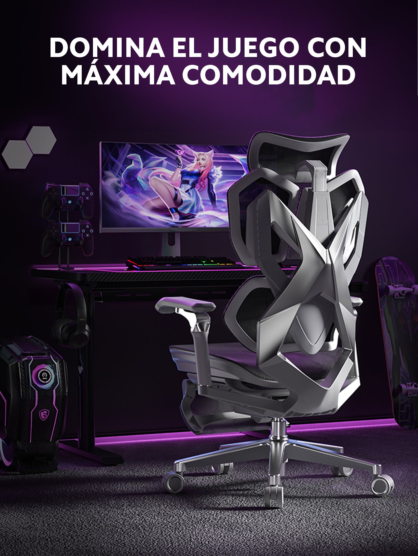 SILLA GAMER CON CONTROL INTELIGENTE OUO SIHOO X5PRO