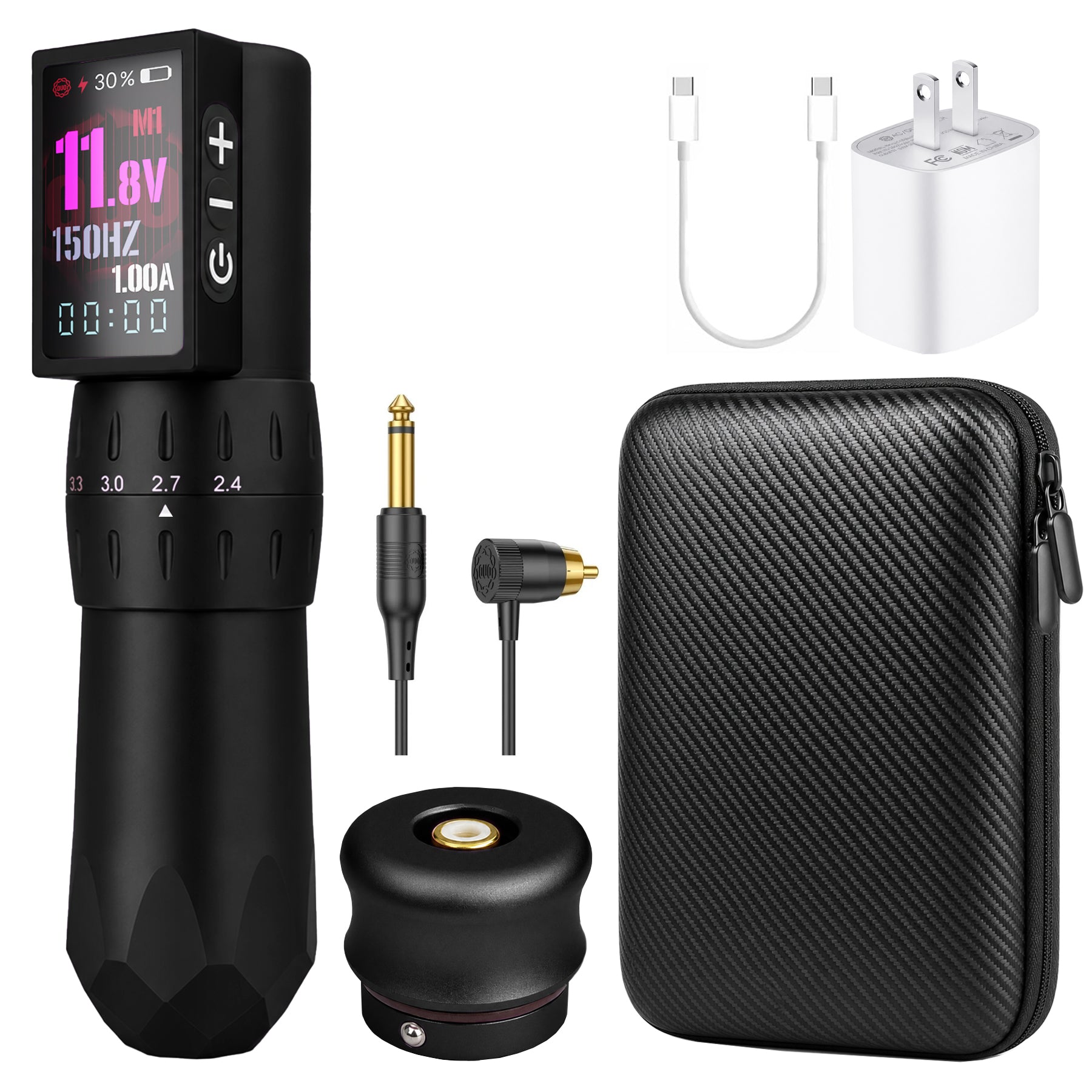 Máquina de Tatuar Inalámbrica Ace Pen 3 | Stroke Ajustable 2.4-4.2 mm | Batería Intercambiable 2000 mAh