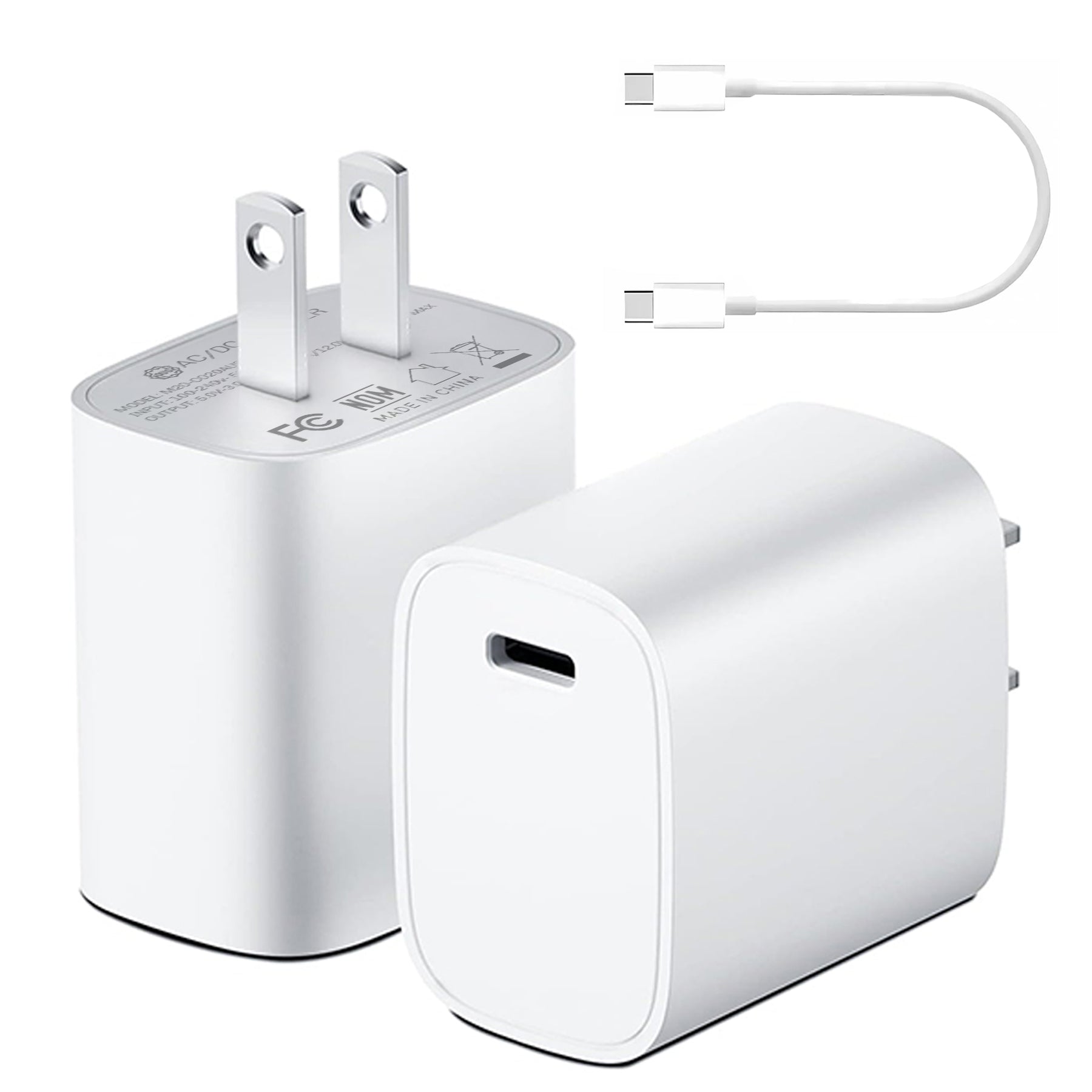 OUO M20 Cargador Tipo C 20W de Carga Rápida Power Delivery con Cable 1m para Celular, Dispositivos electrónicos y Máquinas de Tatuaje: Coracias 2 y Acepen 3