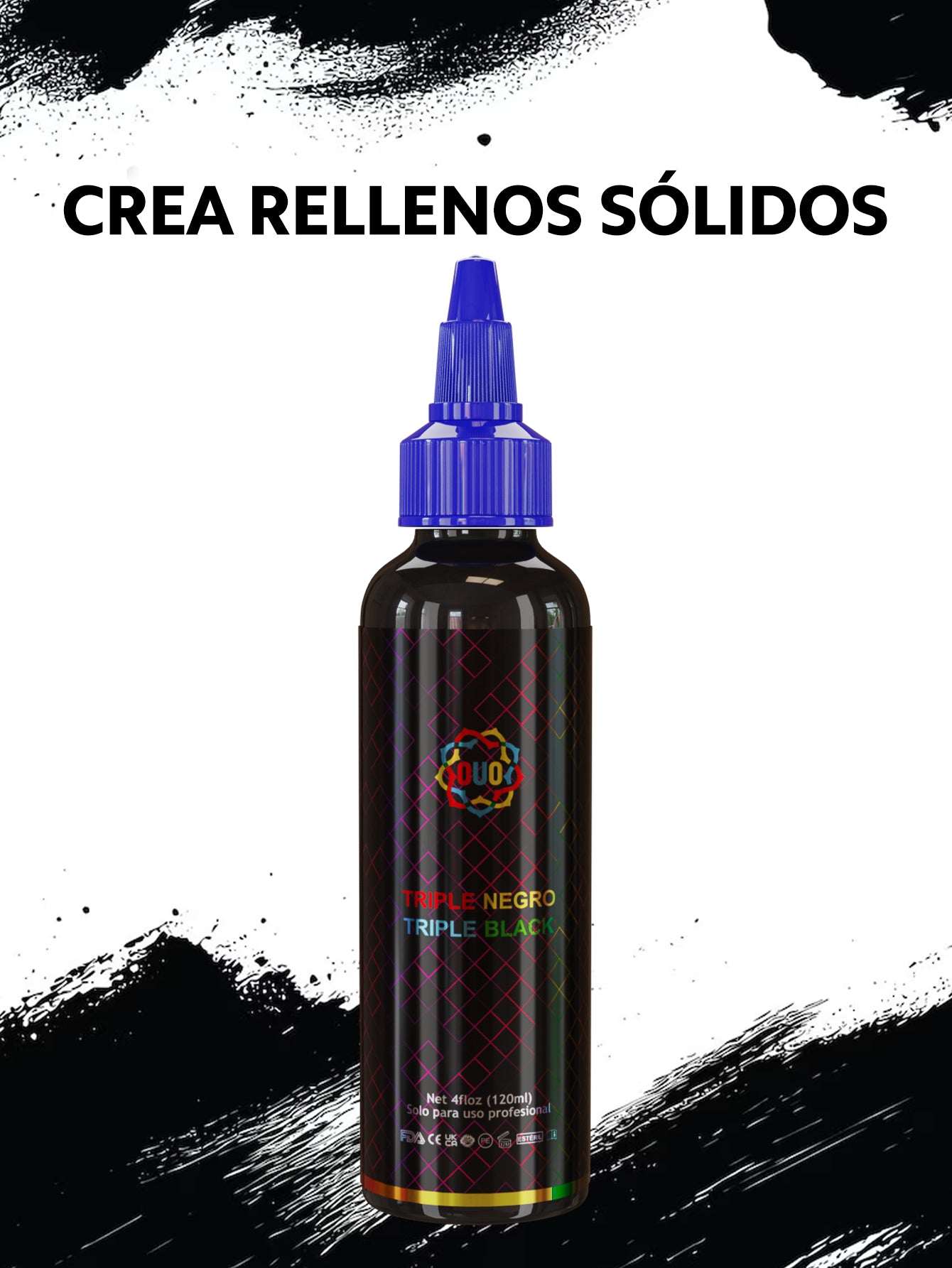 Tinta para Tatuar OUO Triple Negro | Pigmentación Intensa y Profesional (120ml)