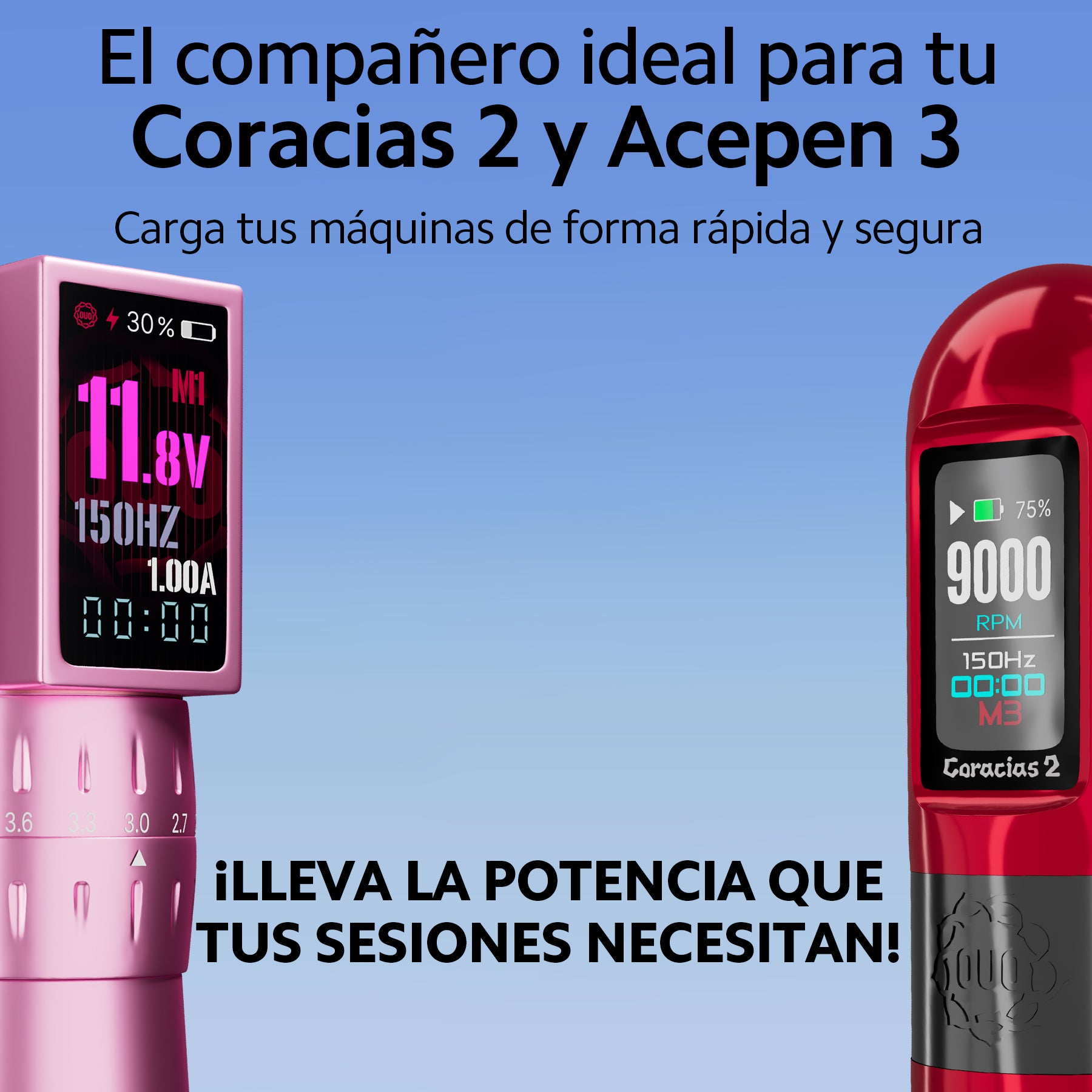 OUO M20 Cargador Tipo C 20W de Carga Rápida Power Delivery con Cable 1m para Celular, Dispositivos electrónicos y Máquinas de Tatuaje: Coracias 2 y Acepen 3