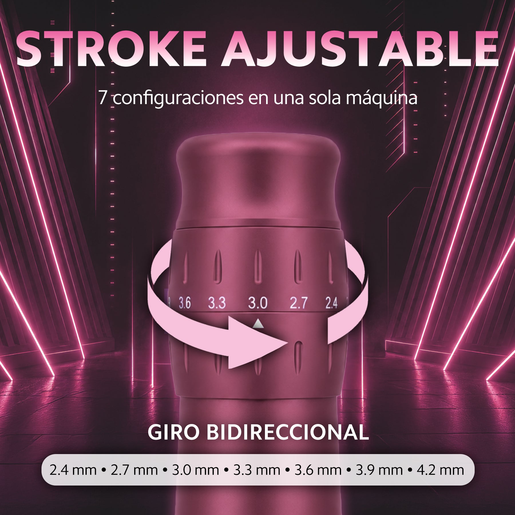 Máquina de Tatuar Inalámbrica Ace Pen 3 | Stroke Ajustable 2.4-4.2 mm | Batería Intercambiable 2000 mAh