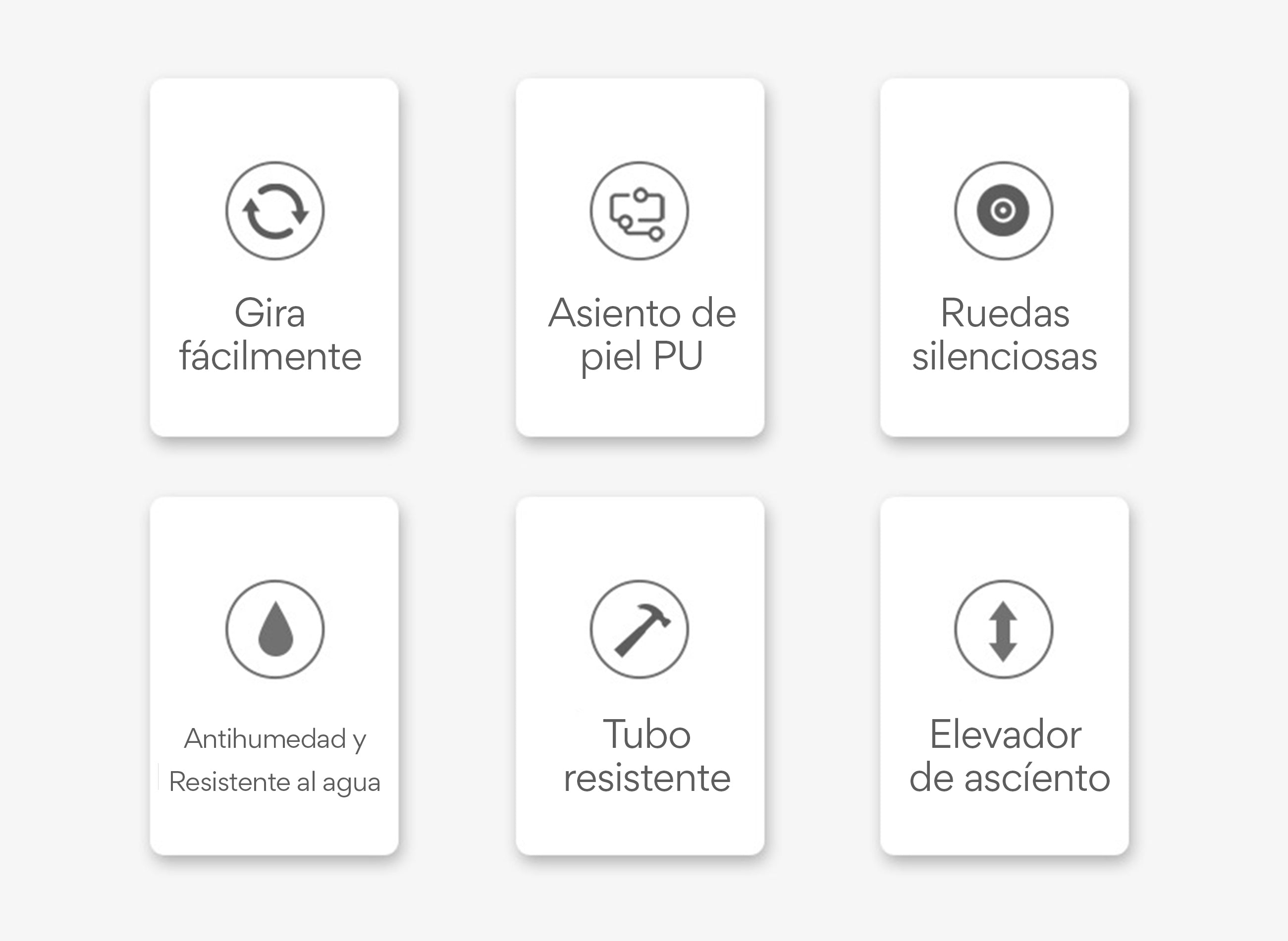 Pack de 2 Taburetes Giratorios OUO LT00518X2 | Ajustables, Ergonómicos y Resistentes
