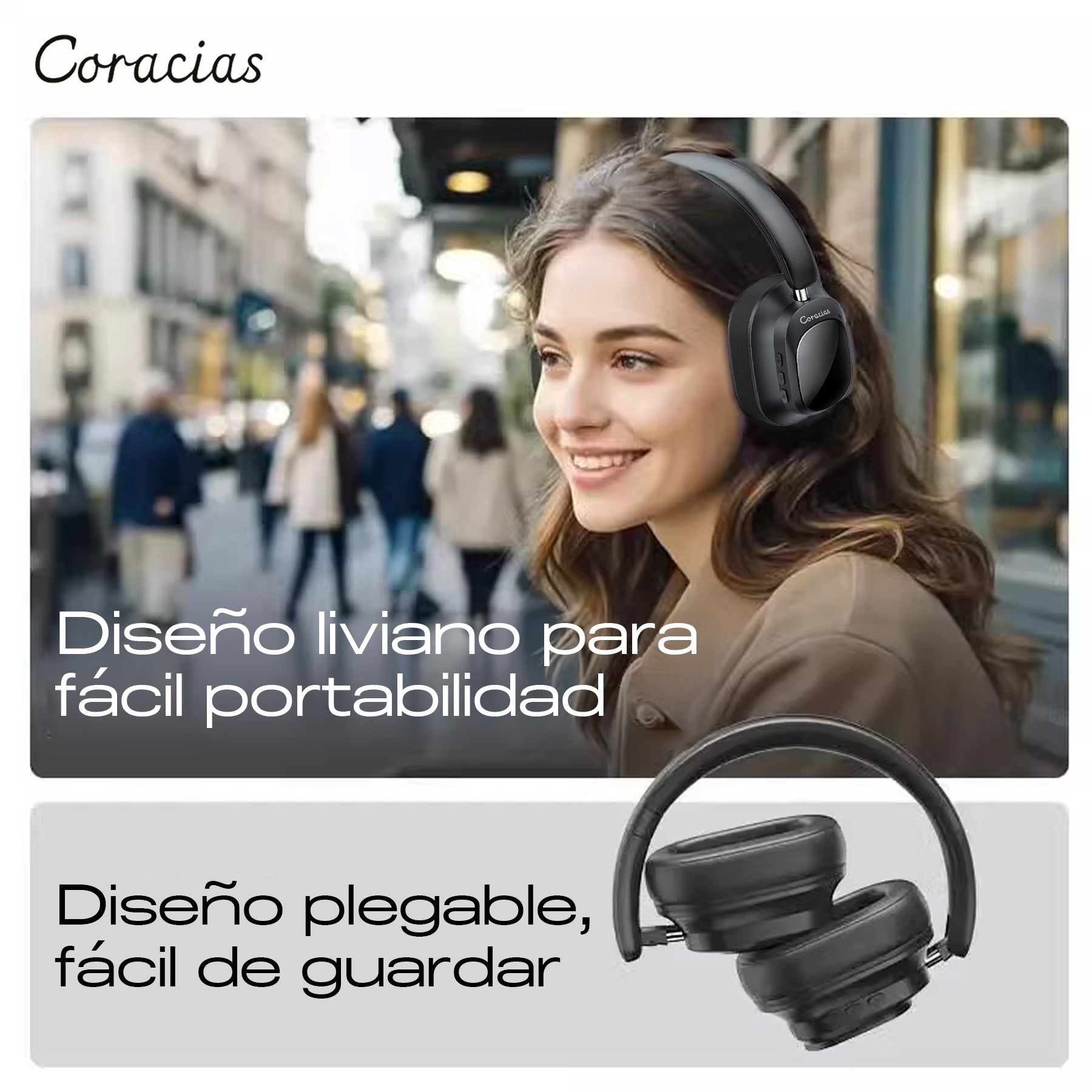 Audífonos Inalámbricos De Diadema con Cancelación de Ruido CORACIAS H2