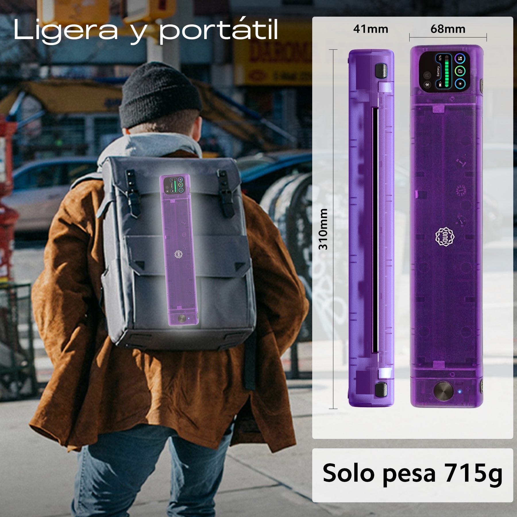 Termoimpresora para tatuajes OUO con pantalla HD, impresión clara, conexión inalámbrica y diseño compacto.