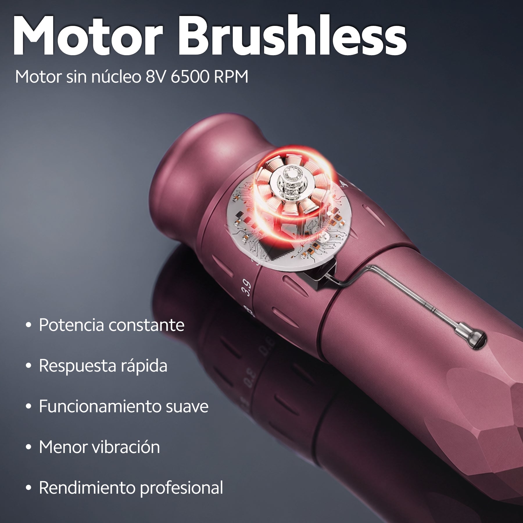 Ace Pen 3 Máquina de Tatuar Inalámbrica | Stroke Ajustable 2.4-4.2 mm | Batería Intercambiable 2000 mAh