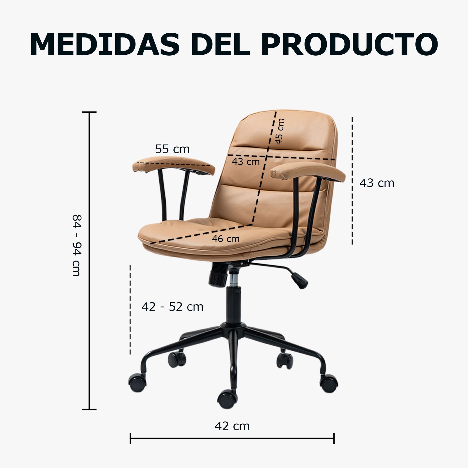 Silla de Oficina Giratoria OUO T1018 | Respaldo Mecedor 105° y Diseño Ergonómico