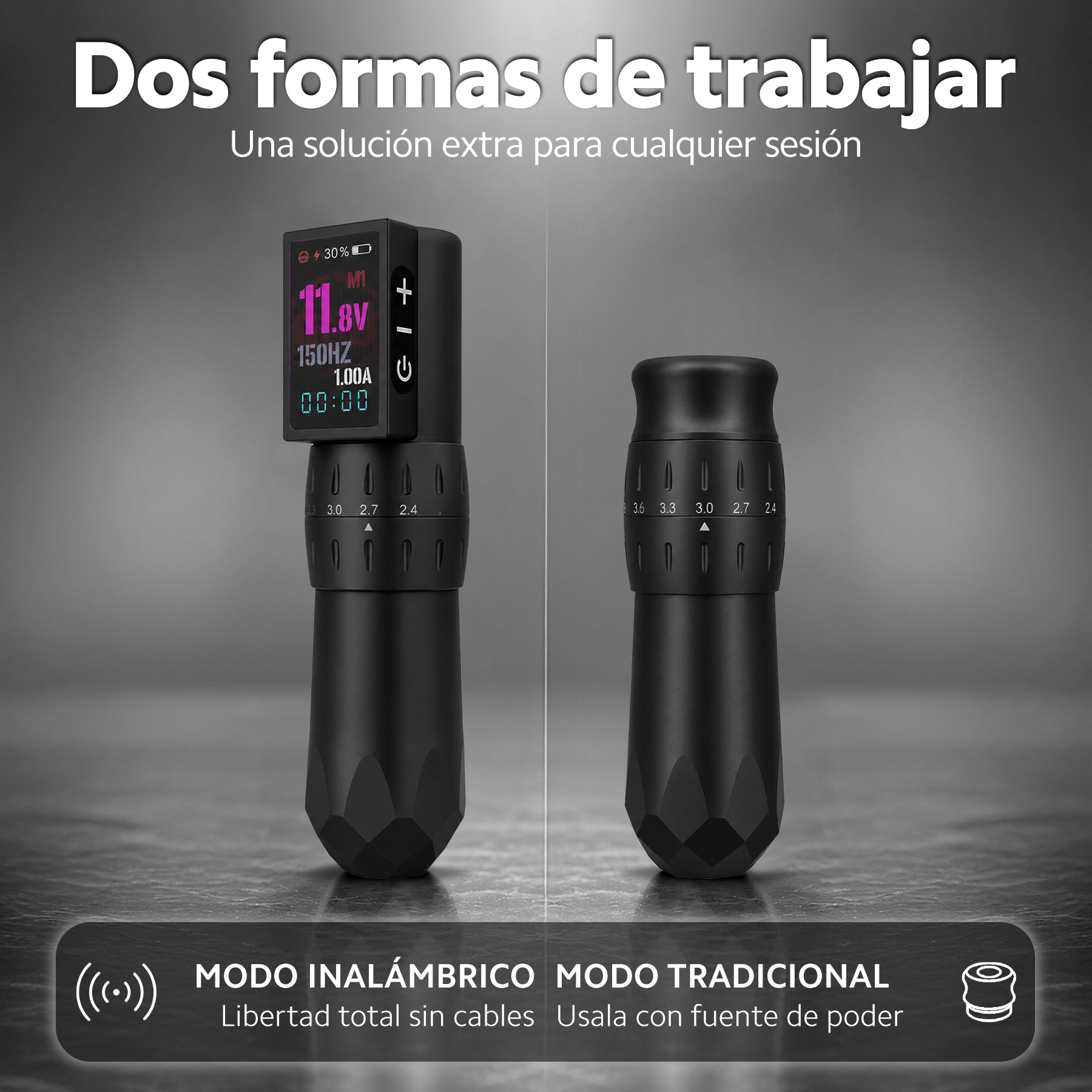 Ace Pen 3 Máquina de Tatuar Inalámbrica | Stroke Ajustable 2.4-4.2 mm | Batería Intercambiable 2000 mAh